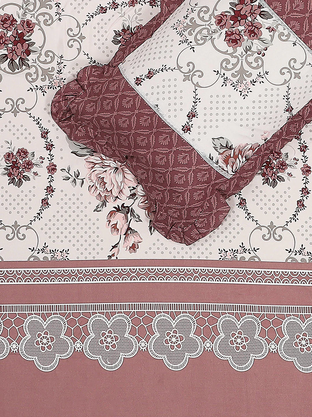 130 GSM Polyester Double Bed 1 Bedsheet with 2 Pillow Covers (Vibrant) - Image 5