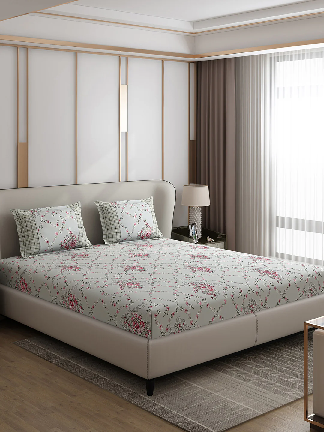 130 GSM Polyester Double Bed 1 Bedsheet with 2 Pillow Covers (Vibrant) - Image 4