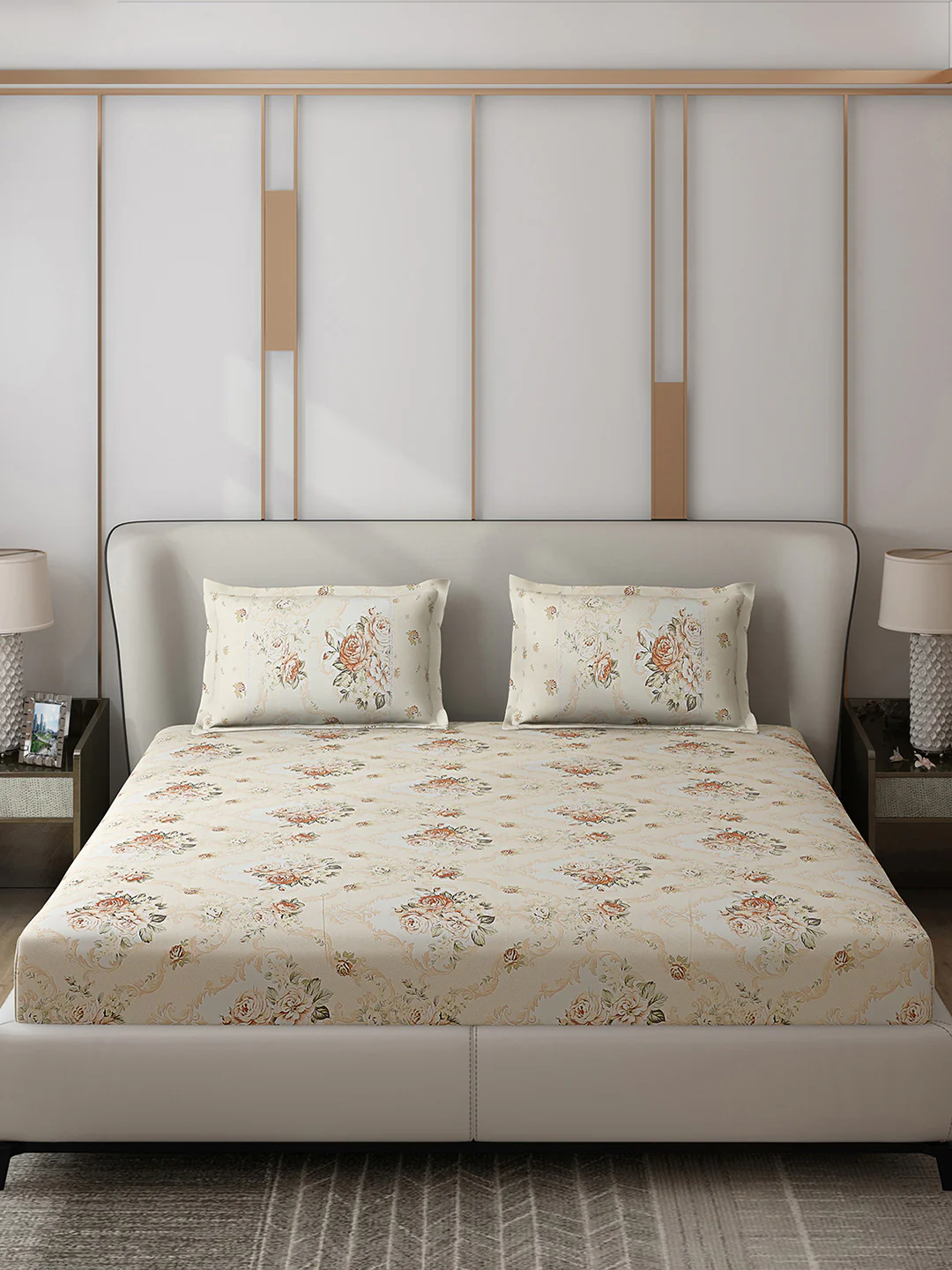 130 GSM Polyester Double Bed 1 Bedsheet with 2 Pillow Covers (Vibrant) - Image 3
