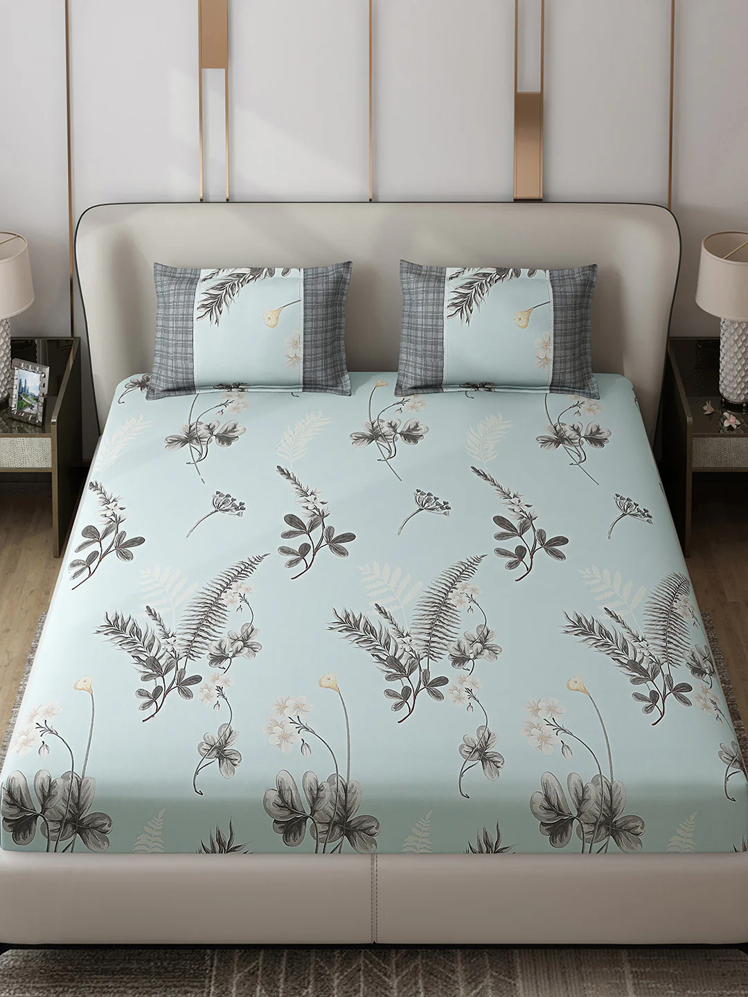 130 GSM Polyester Double Bed 1 Bedsheet with 2 Pillow Covers (Vibrant) - Image 2
