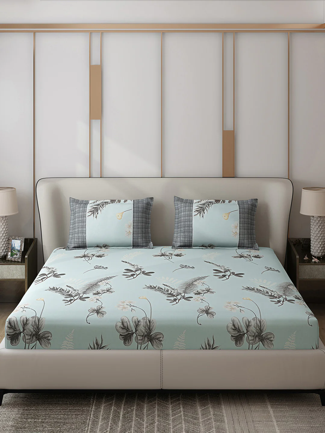 130 GSM Polyester Double Bed 1 Bedsheet with 2 Pillow Covers (Vibrant) - Image 3