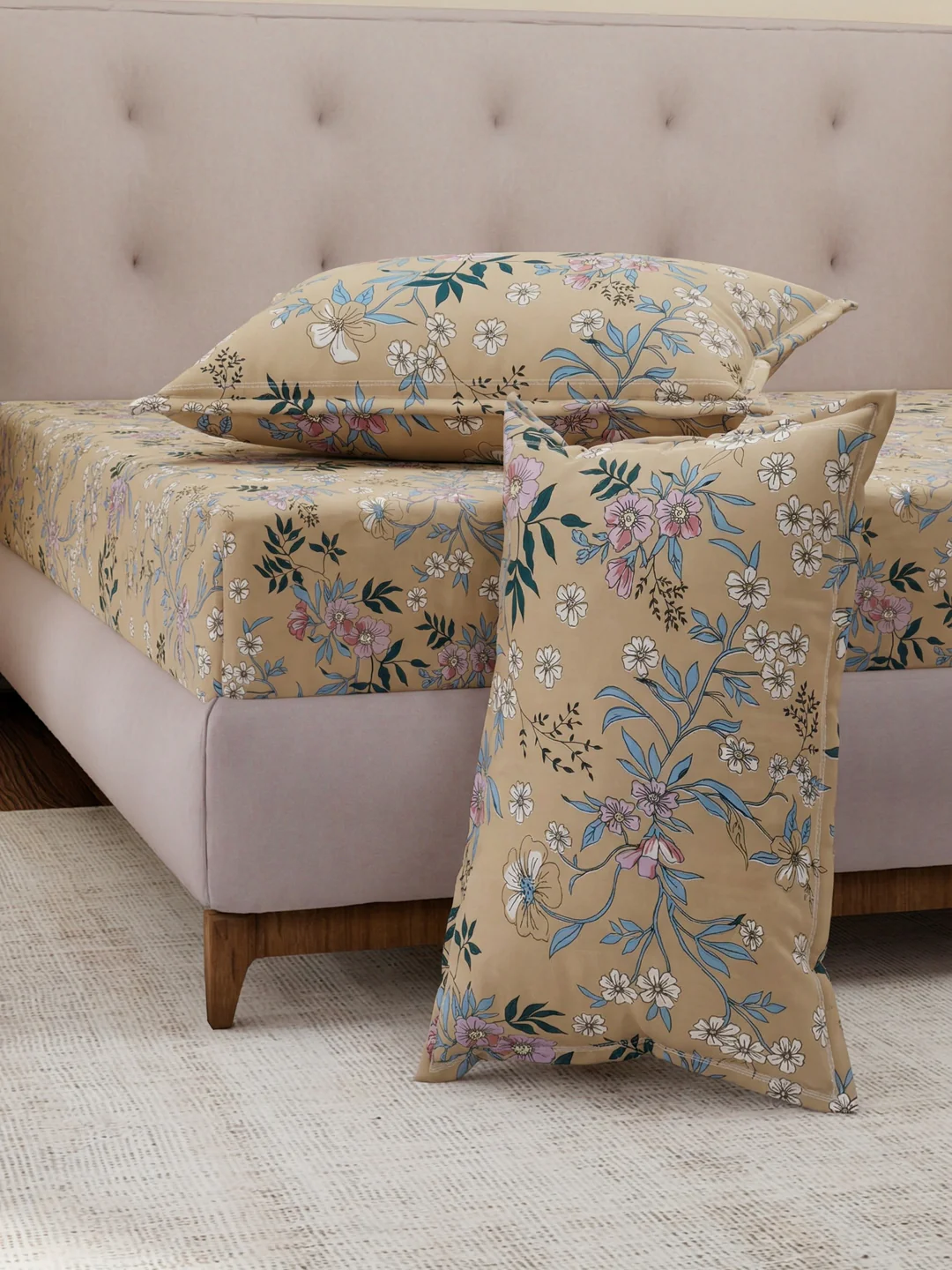 130 GSM Polyester Double Bed Bedsheet with 2 Pillow Covers Fashnik Collection - Image 5