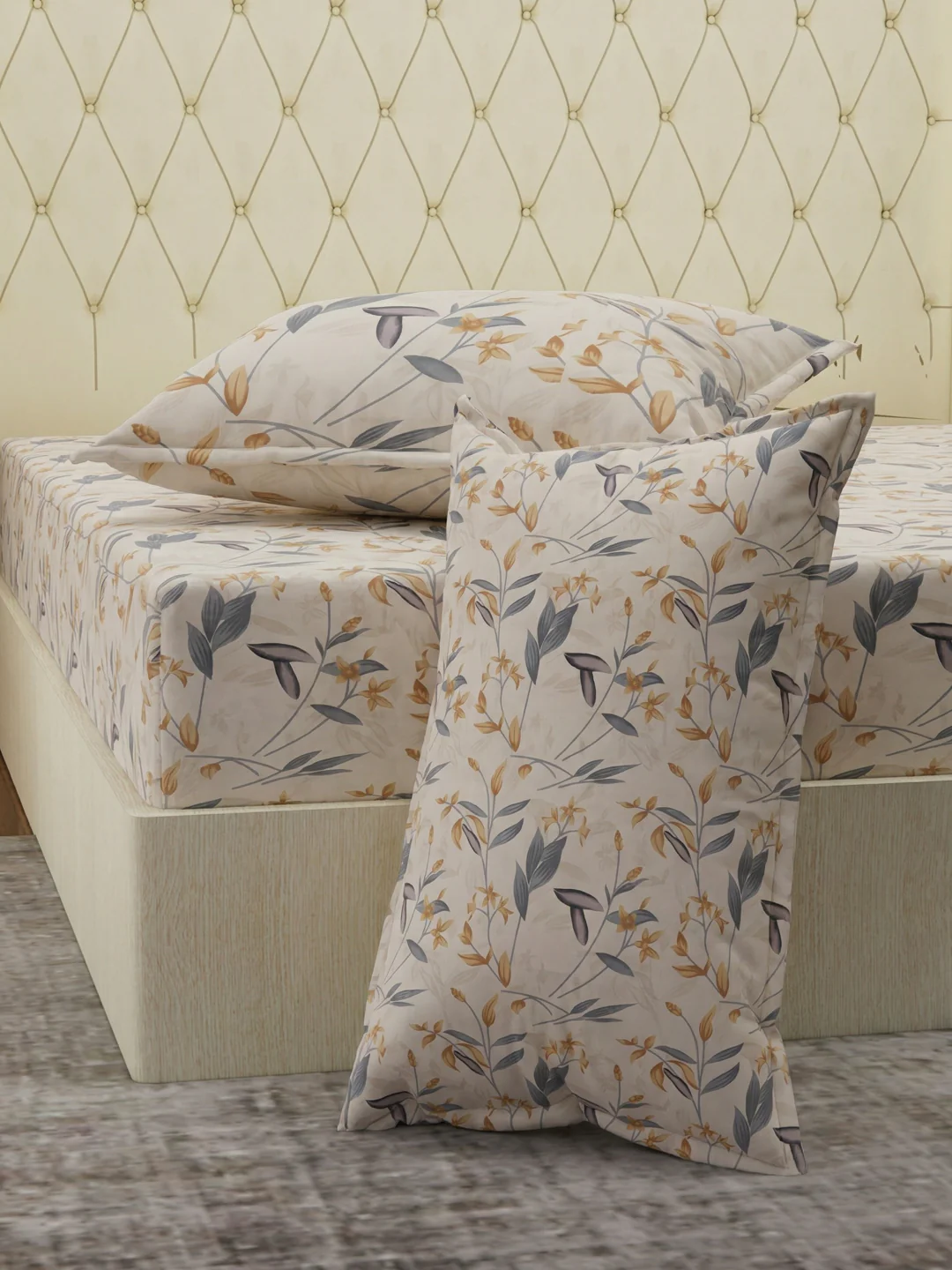 130 GSM Polyester Double Bed Bedsheet with 2 Pillow Covers Fashnik Collection - Image 5
