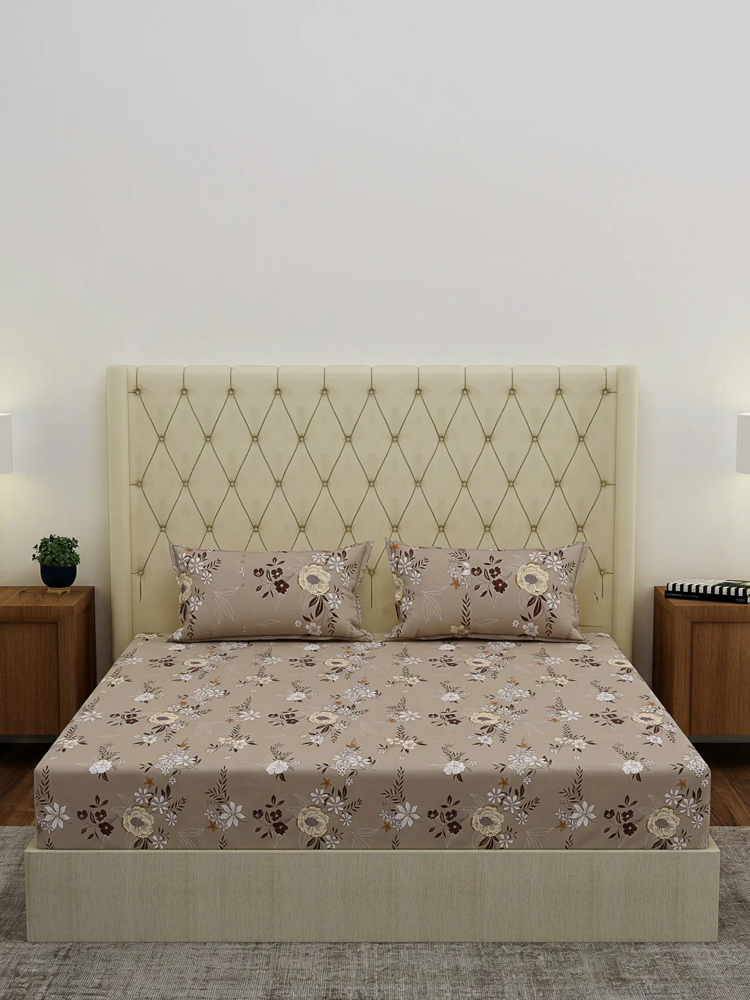 130 GSM Polyester Double Bed Bedsheet with 2 Pillow Covers Fashnik Collection - Image 3