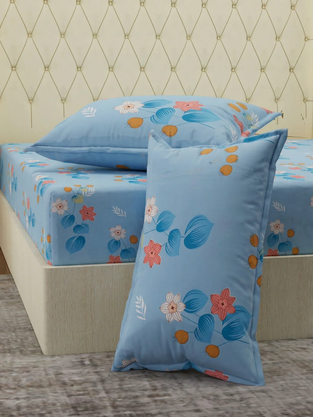 130 GSM Polyester Double Bed Bedsheet with 2 Pillow Covers Fashnik Collection - Image 5