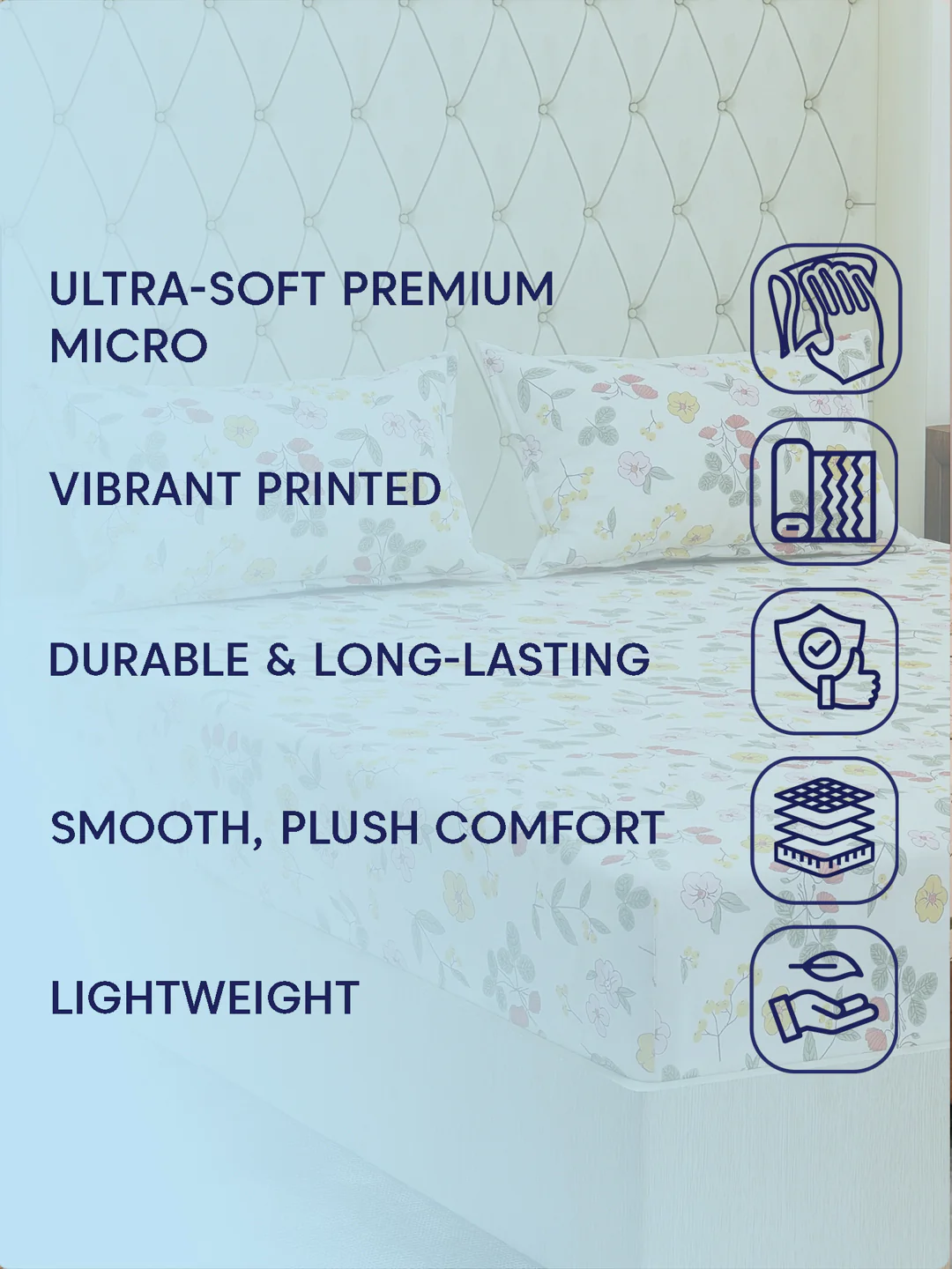 130 GSM Polyester Double Bed Bedsheet with 2 Pillow Covers Fashnik Collection - Image 9
