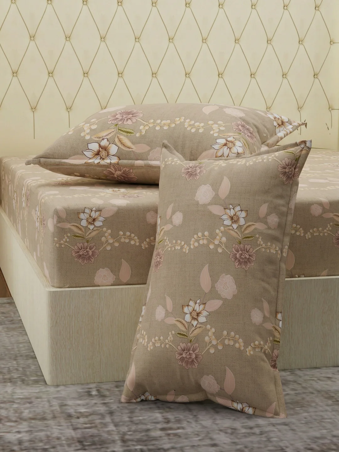 130 GSM Polyester Double Bed Bedsheet with 2 Pillow Covers Fashnik Collection - Image 5