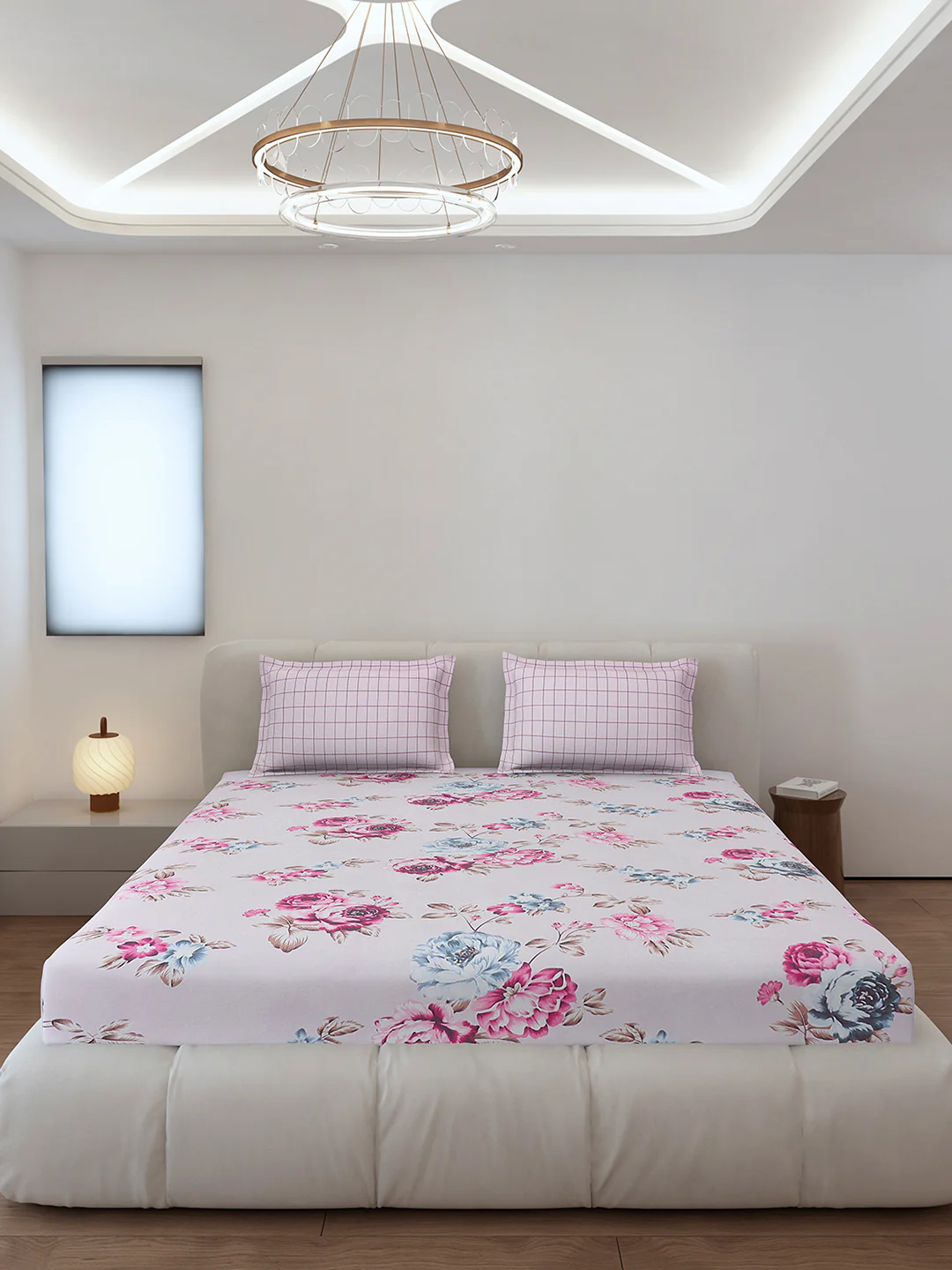 130 GSM Polyester King Size 1 Bedsheet with 2 Pillow Covers (Edmond) - Image 3