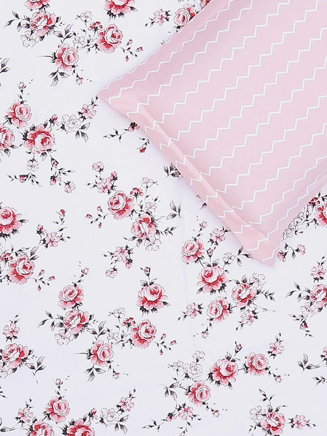 130 GSM Polyester King Size 1 Bedsheet with 2 Pillow Covers (Edmond) - Image 5