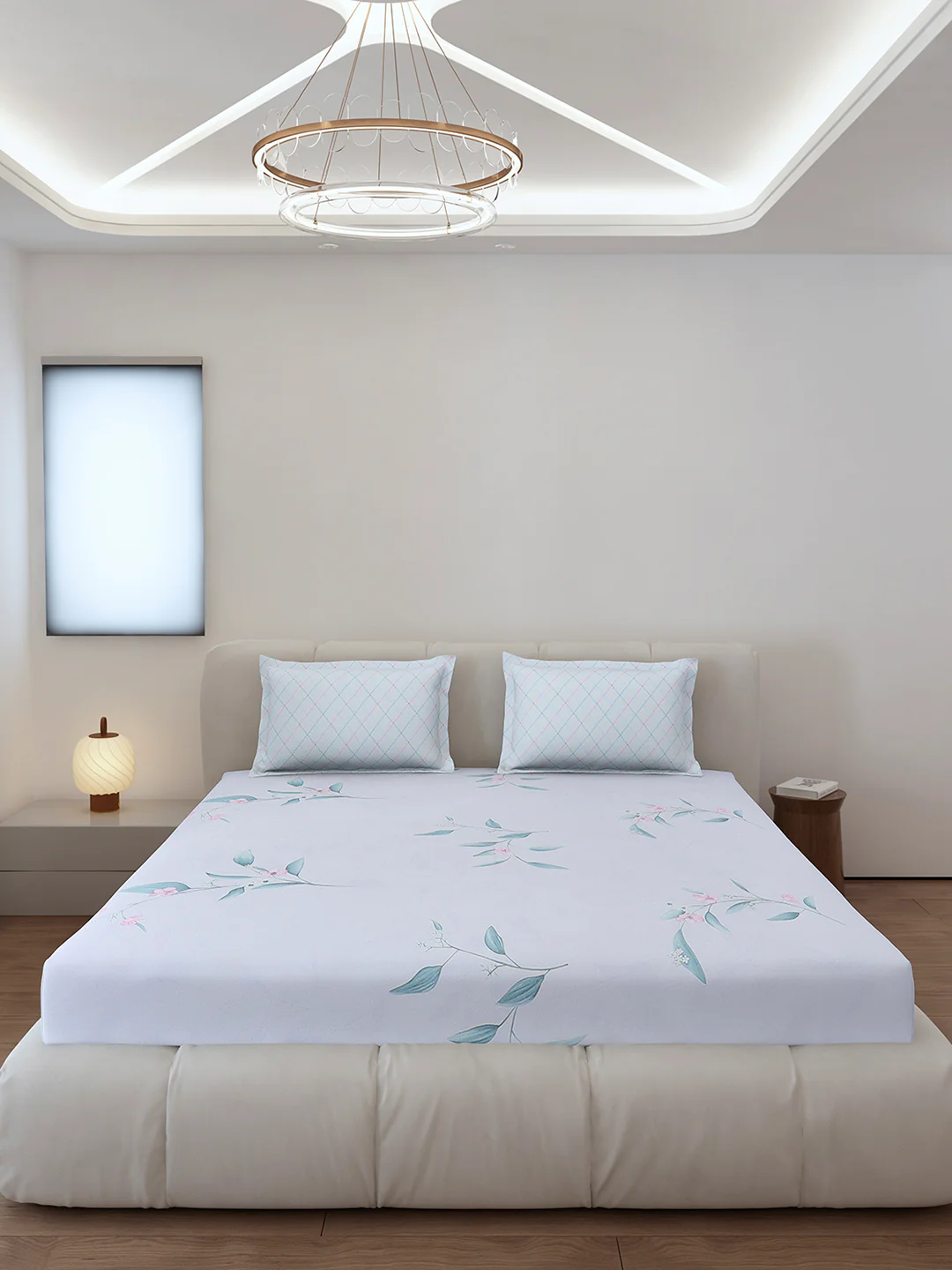 130 GSM Polyester King Size 1 Bedsheet with 2 Pillow Covers (Edmond) - Image 3