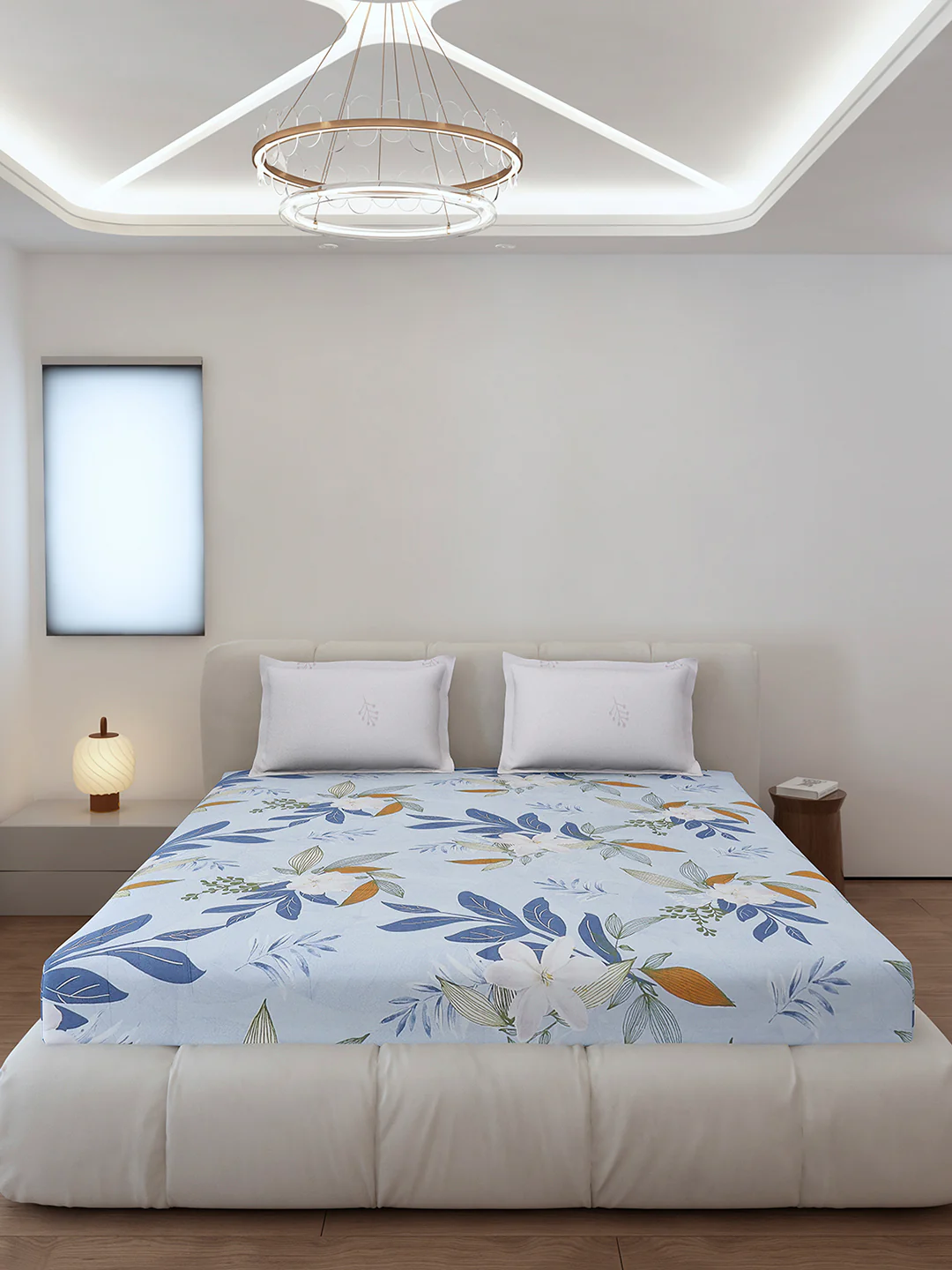 130 GSM Polyester King Size 1 Bedsheet with 2 Pillow Covers (Edmond) - Image 3