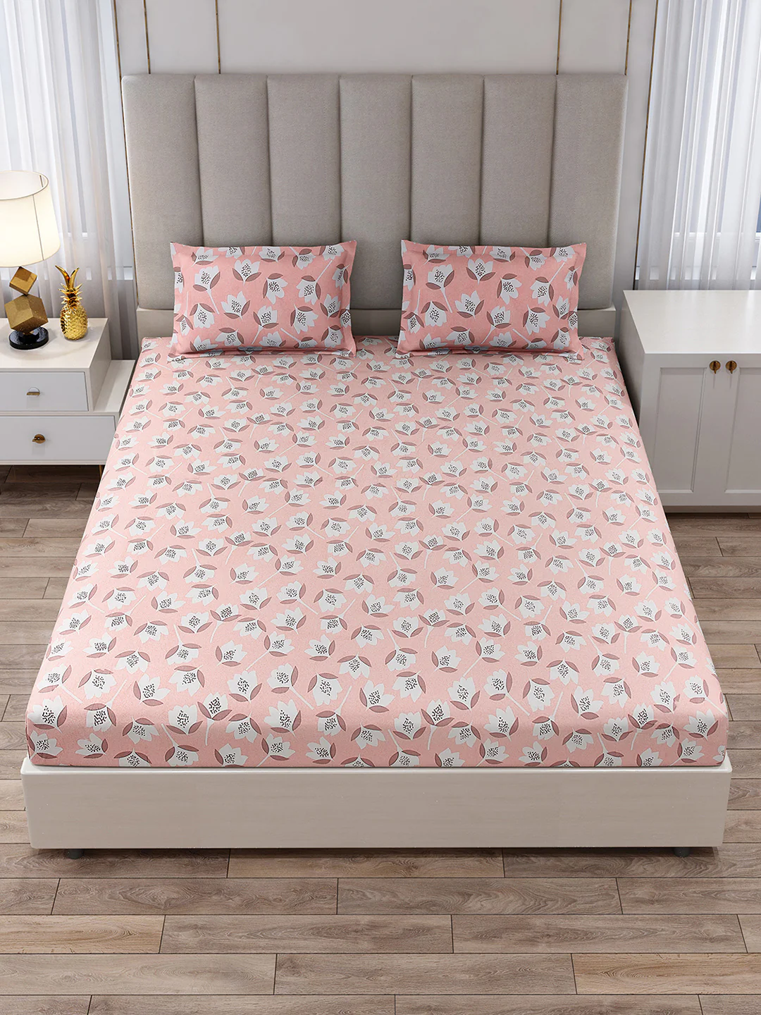 130 GSM Polyester King Size 1 Bedsheet with 2 Pillow Covers (Royal King) - Image 2