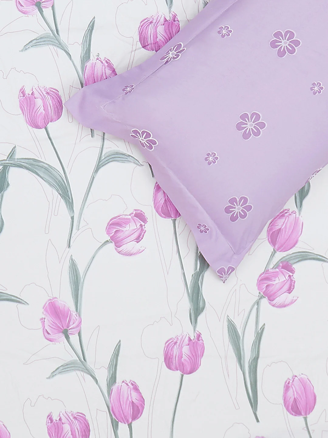 130 GSM Polyester King Size 1 Bedsheet with 2 Pillow Covers (Stanley) - Image 5
