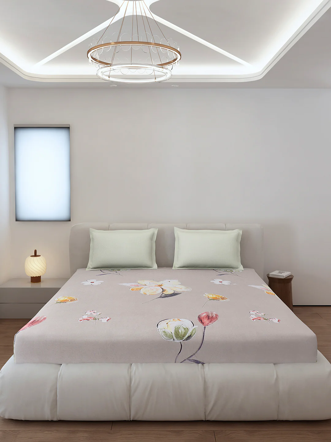 130 GSM Polyester King Size 1 Bedsheet with 2 Pillow Covers (Stanley) - Image 3