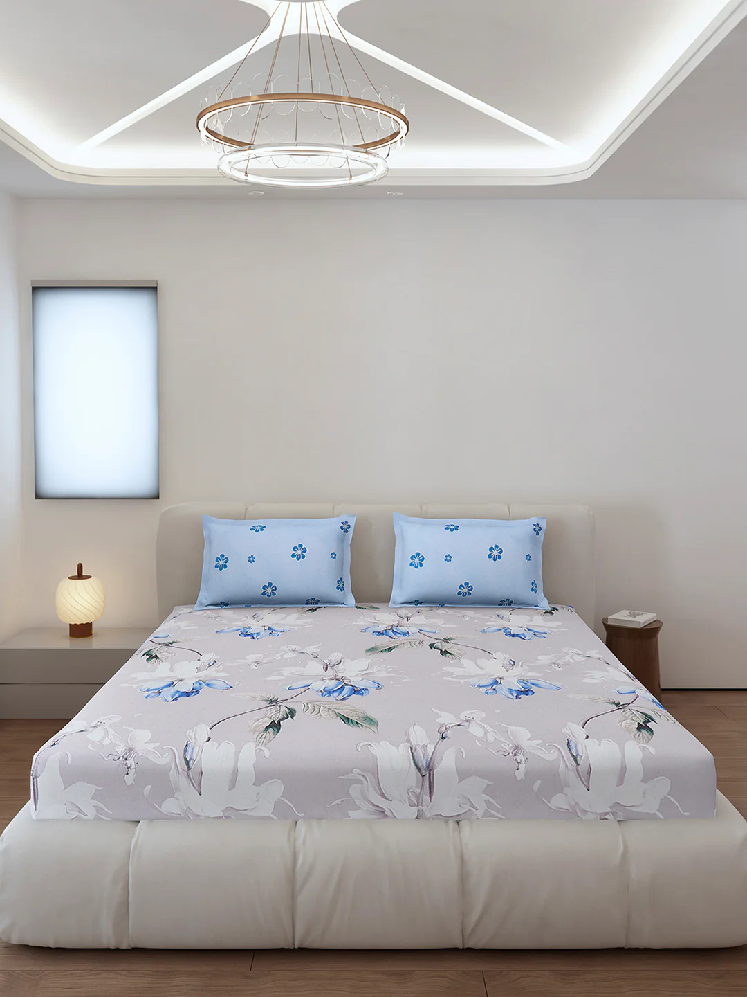 130 GSM Polyester King Size 1 Bedsheet with 2 Pillow Covers (Stanley) - Image 3
