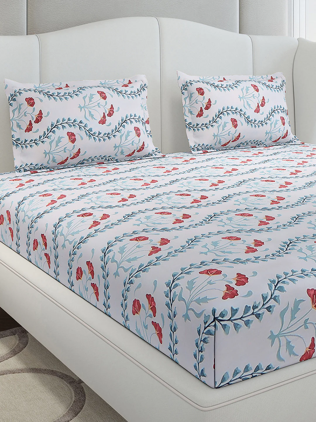 130 GSM Polyester King Size 1 Bedsheet with 2 Pillow Covers (Stanley Gold) - Image 4