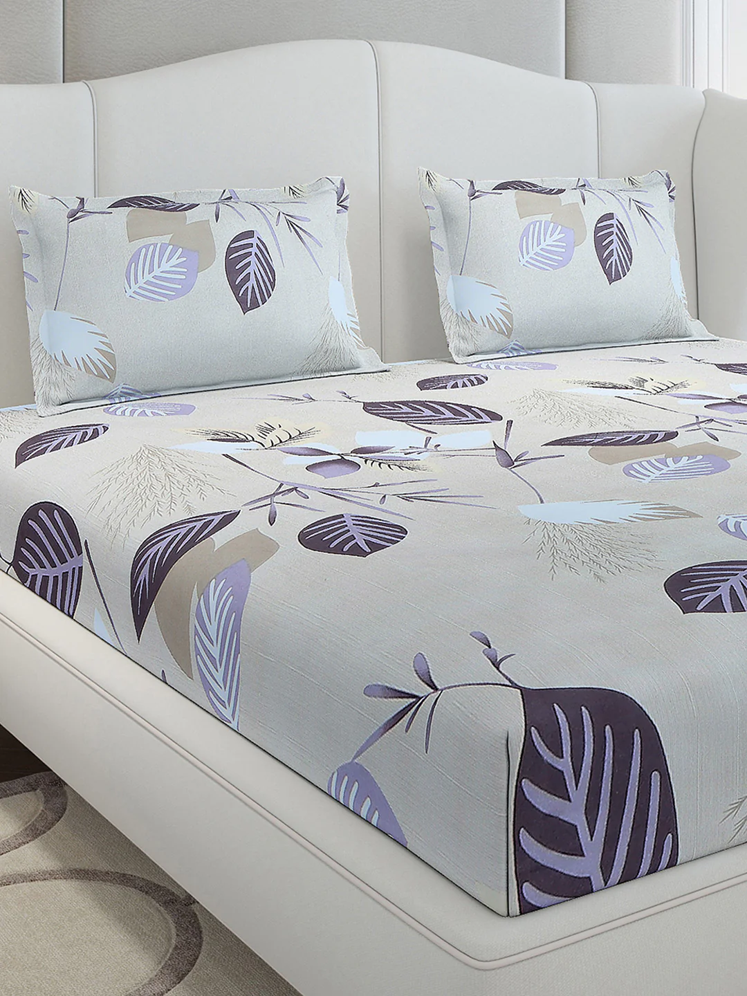 130 GSM Polyester King Size 1 Bedsheet with 2 Pillow Covers (Stanley Gold) - Image 4