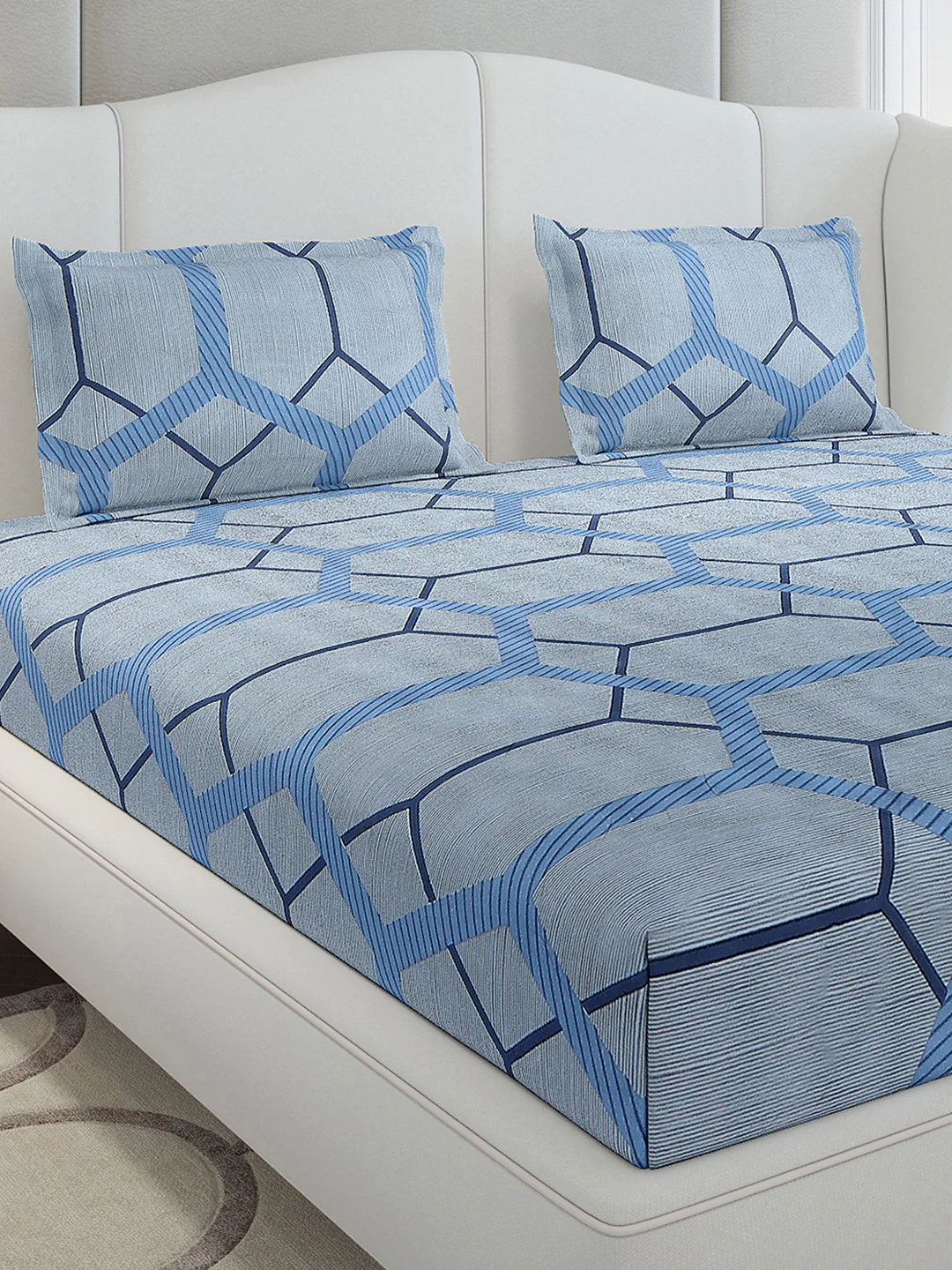 130 GSM Polyester King Size 1 Bedsheet with 2 Pillow Covers (Stanley Gold) - Image 4