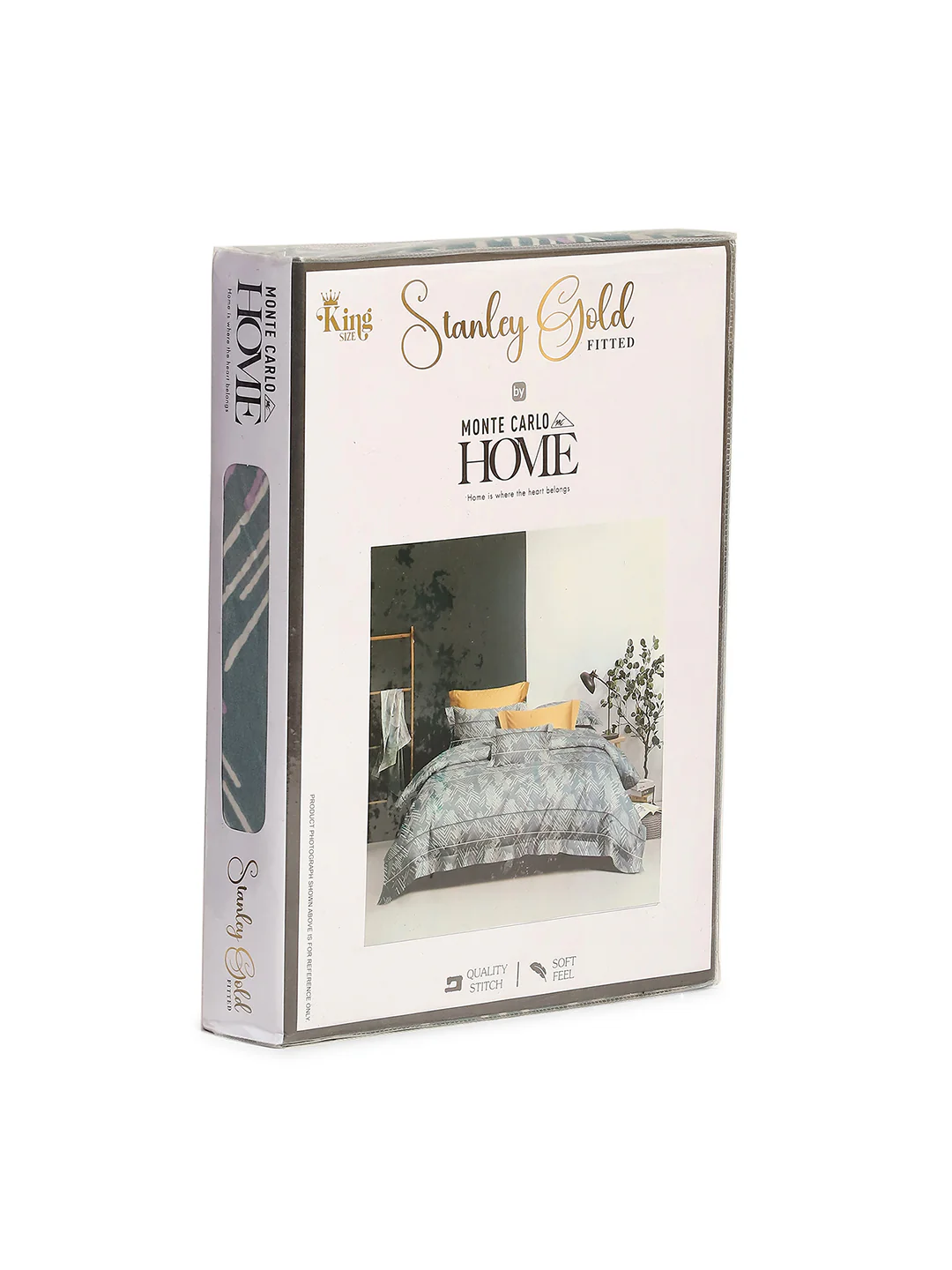 130 GSM Polyester King Size 1 Bedsheet with 2 Pillow Covers (Stanley Gold) - Image 10