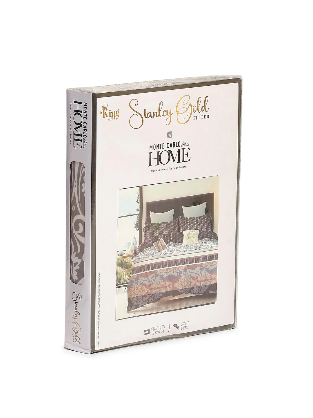 130 GSM Polyester King Size 1 Bedsheet with 2 Pillow Covers (Stanley Gold) - Image 10