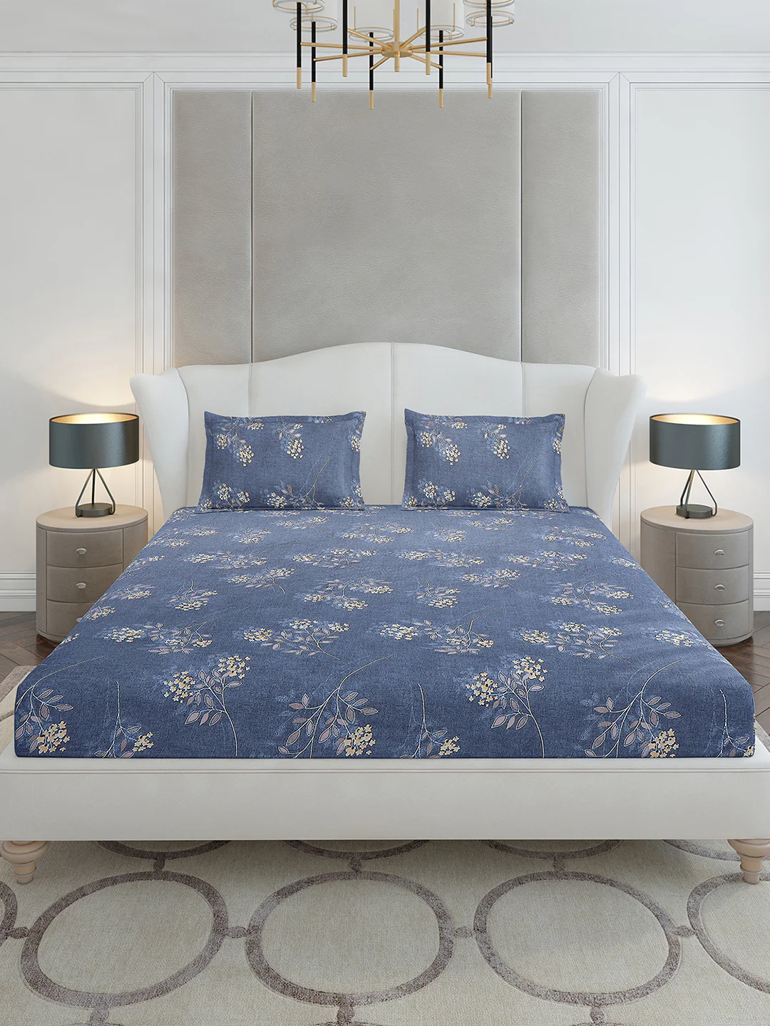 130 GSM Polyester King Size 1 Bedsheet with 2 Pillow Covers (Stanley Gold) - Image 3