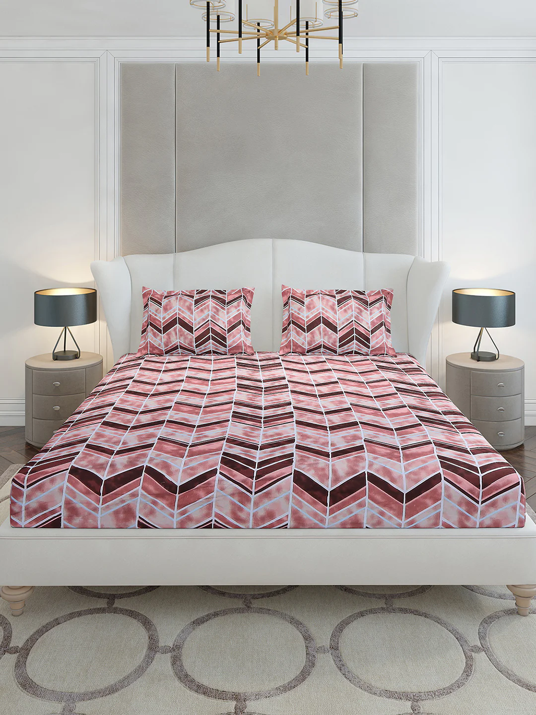 130 GSM Polyester King Size 1 Bedsheet with 2 Pillow Covers (Stanley Gold) - Image 3