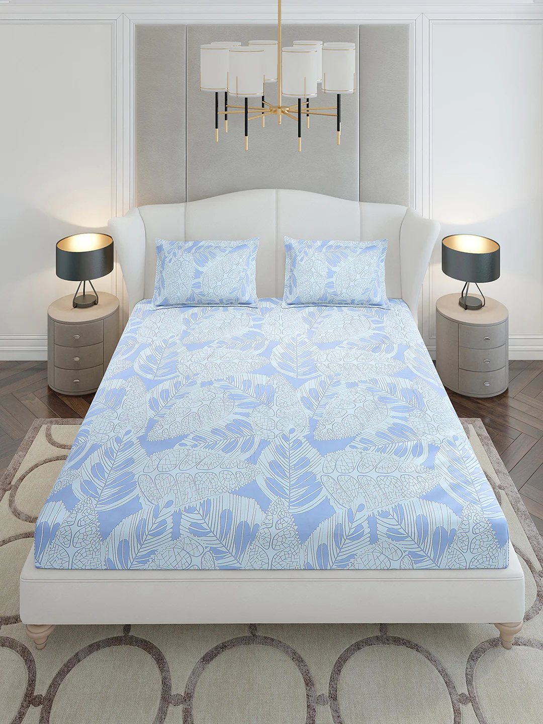 130 GSM Polyester King Size 1 Bedsheet with 2 Pillow Covers (Stanley Gold) - Image 2