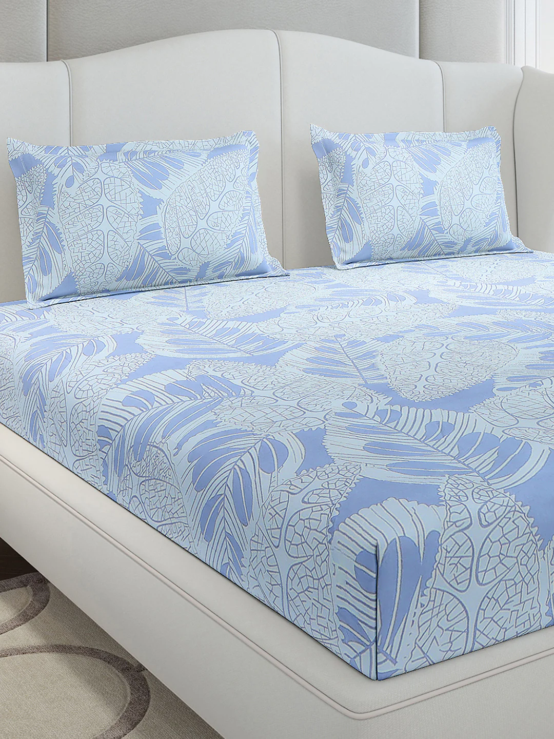 130 GSM Polyester King Size 1 Bedsheet with 2 Pillow Covers (Stanley Gold) - Image 4