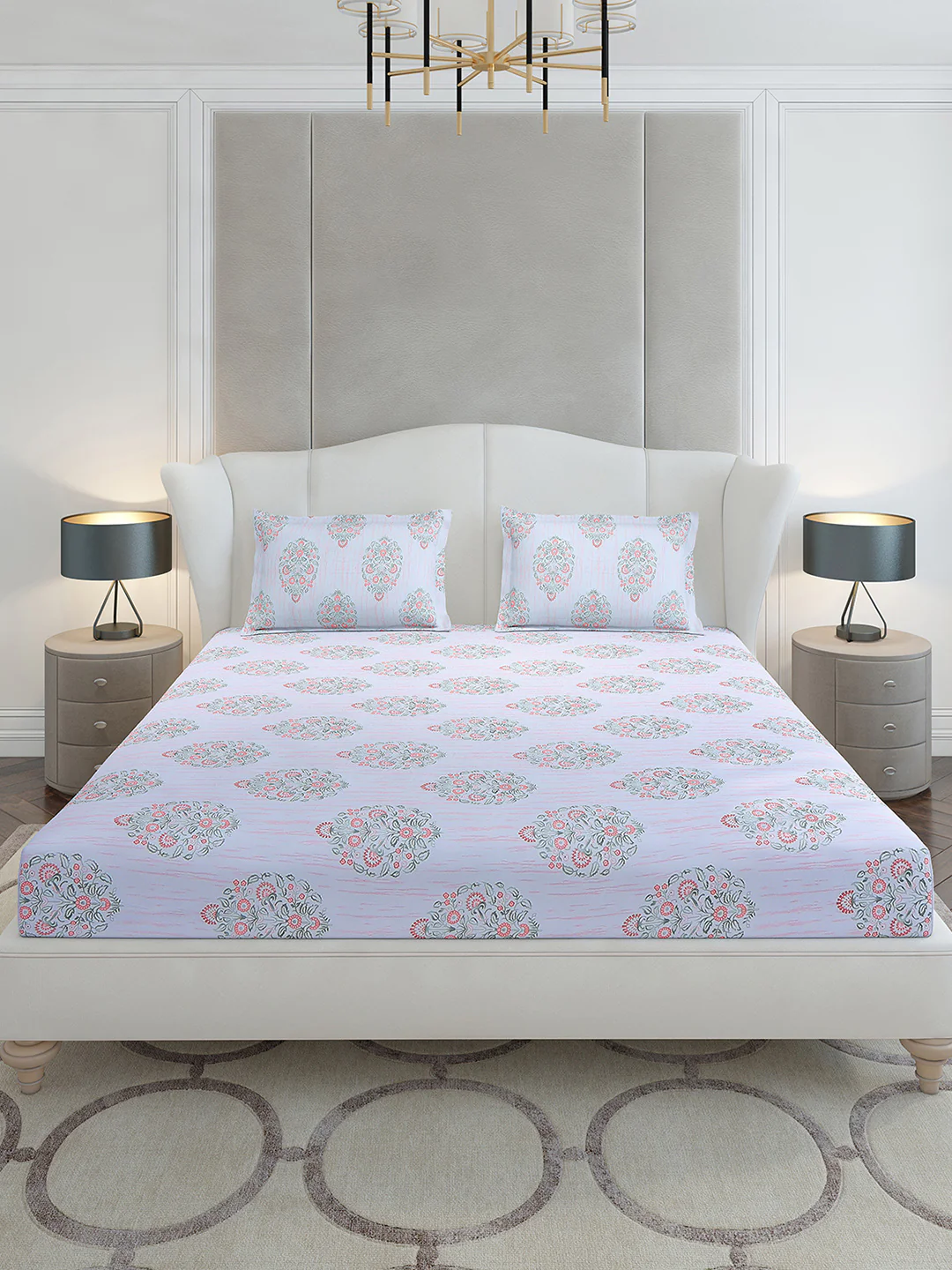 130 GSM Polyester King Size 1 Bedsheet with 2 Pillow Covers (Stanley Gold) - Image 3