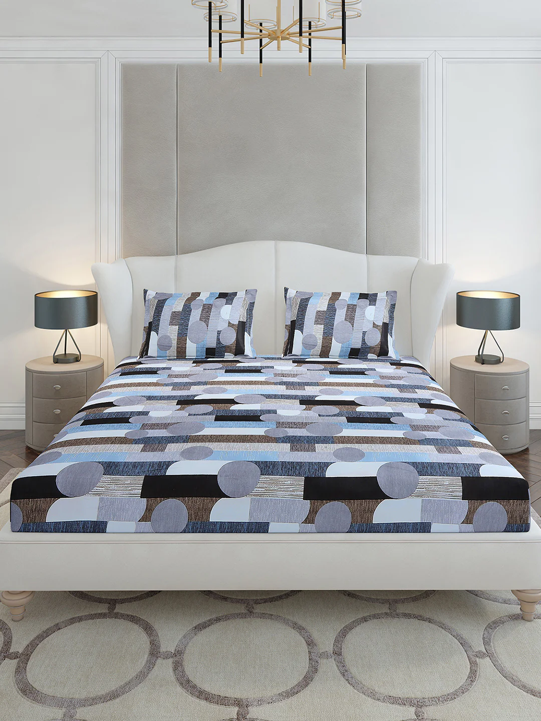 130 GSM Polyester King Size 1 Bedsheet with 2 Pillow Covers (Stanley Gold) - Image 3