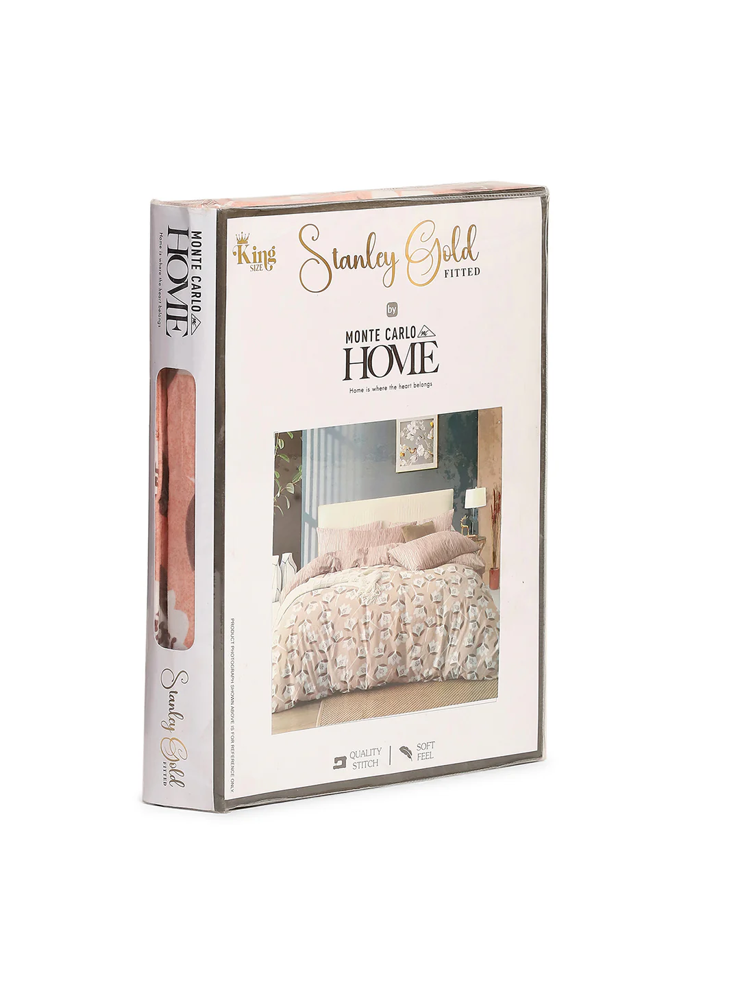 130 GSM Polyester King Size 1 Bedsheet with 2 Pillow Covers (Stanley Gold) - Image 10