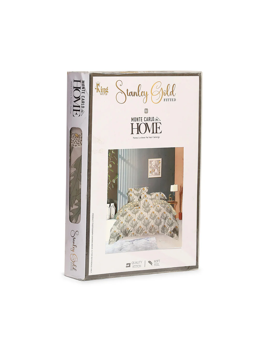 130 GSM Polyester King Size 1 Bedsheet with 2 Pillow Covers (Stanley Gold) - Image 10