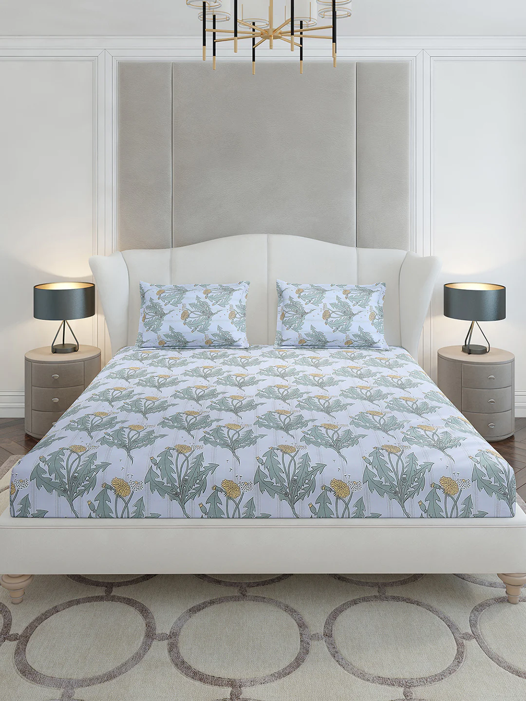 130 GSM Polyester King Size 1 Bedsheet with 2 Pillow Covers (Stanley Gold) - Image 3