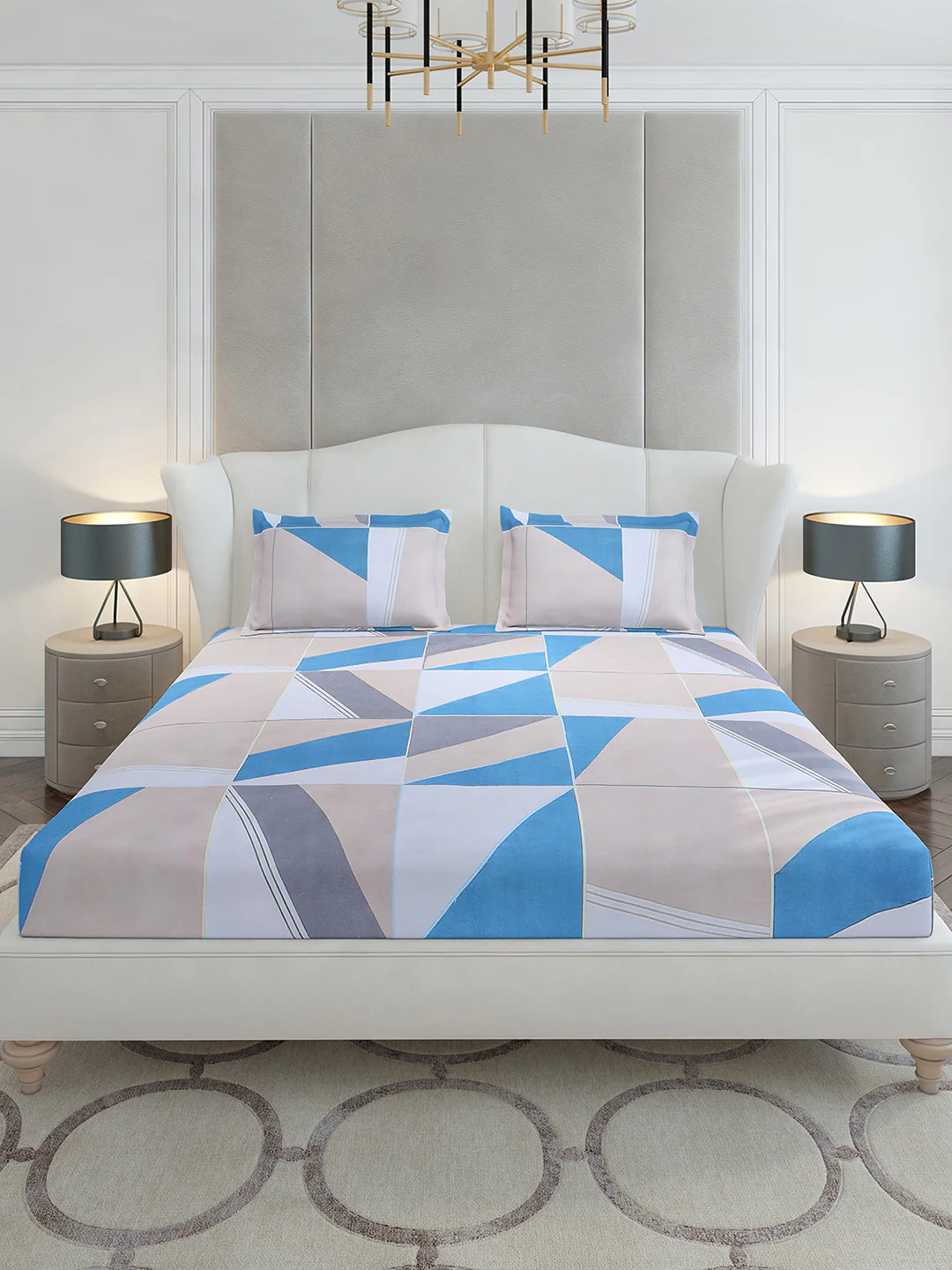 130 GSM Polyester King Size 1 Bedsheet with 2 Pillow Covers (Stanley Gold) - Image 3