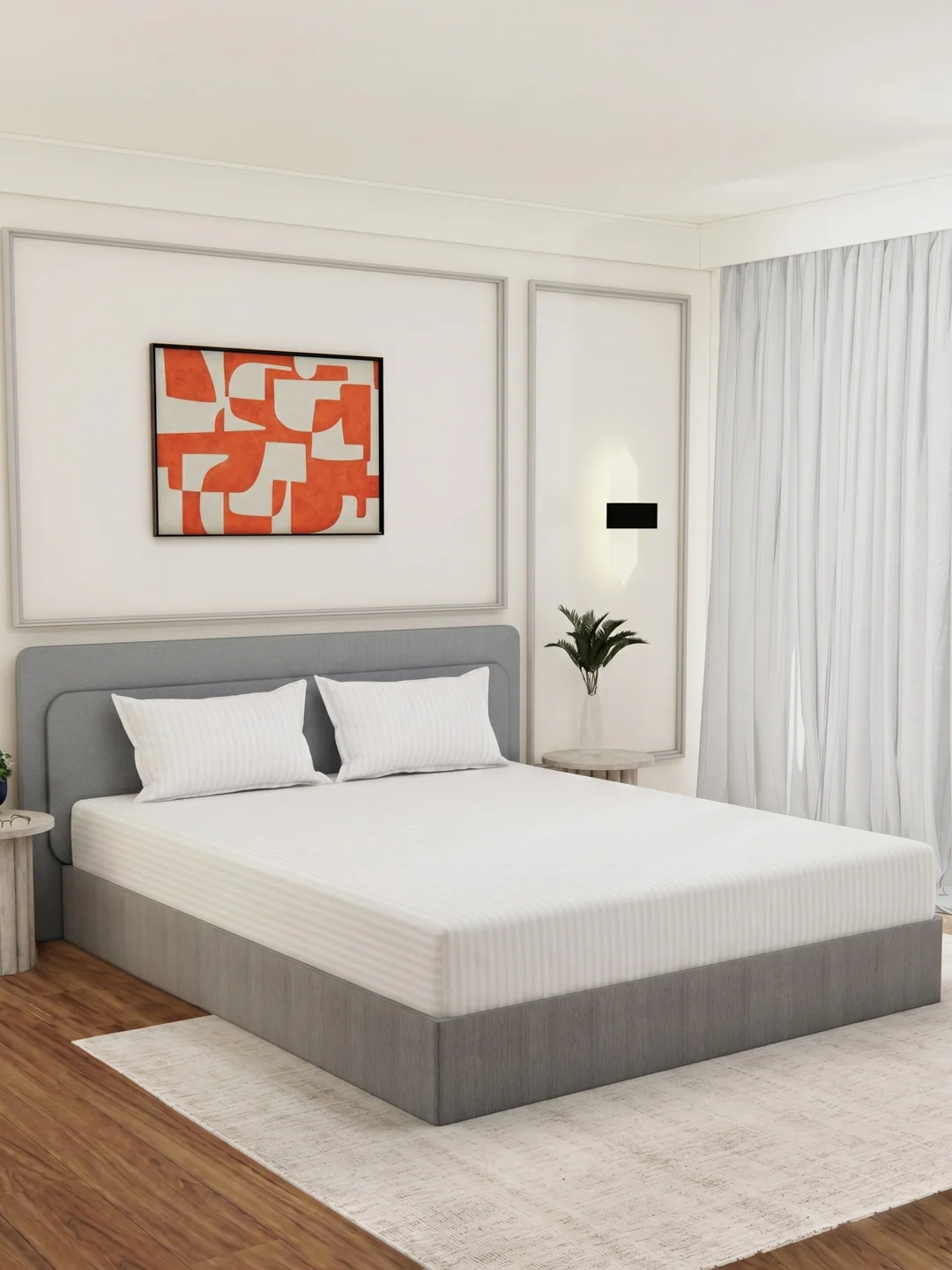 130 GSM Polyester King Size Bedsheet with 2 Pillow Covers Hotel Essential Collection - Image 2