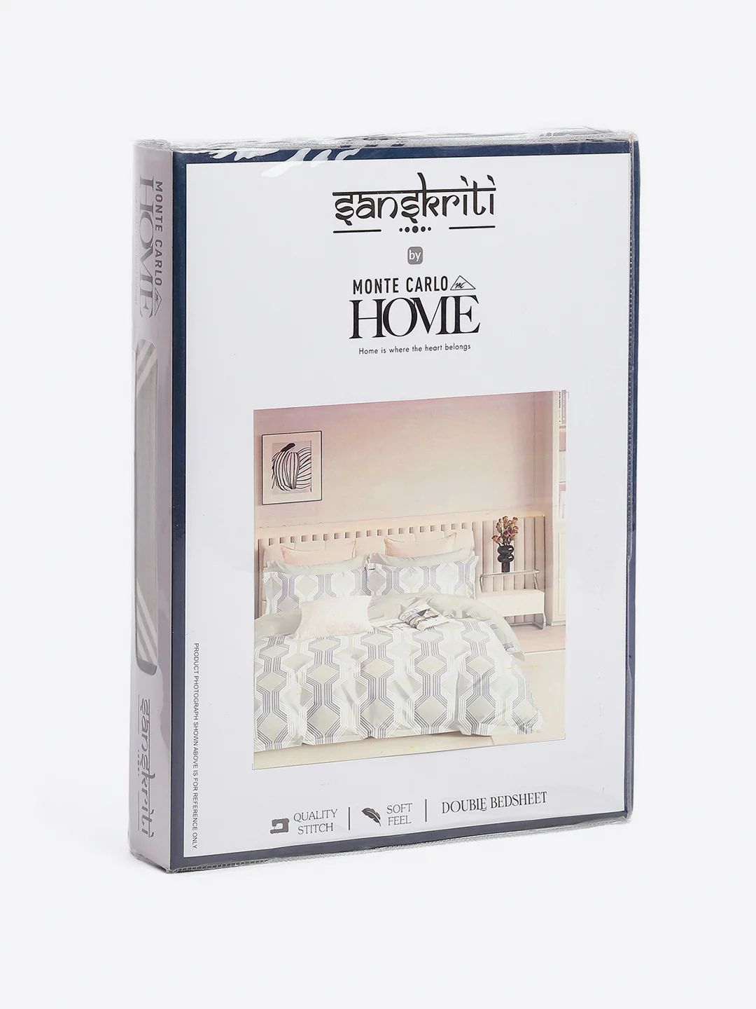 130 GSM Polyester Queen Size 1 Bedsheet with 2 Pillow Covers (Sanskriti) - Image 9