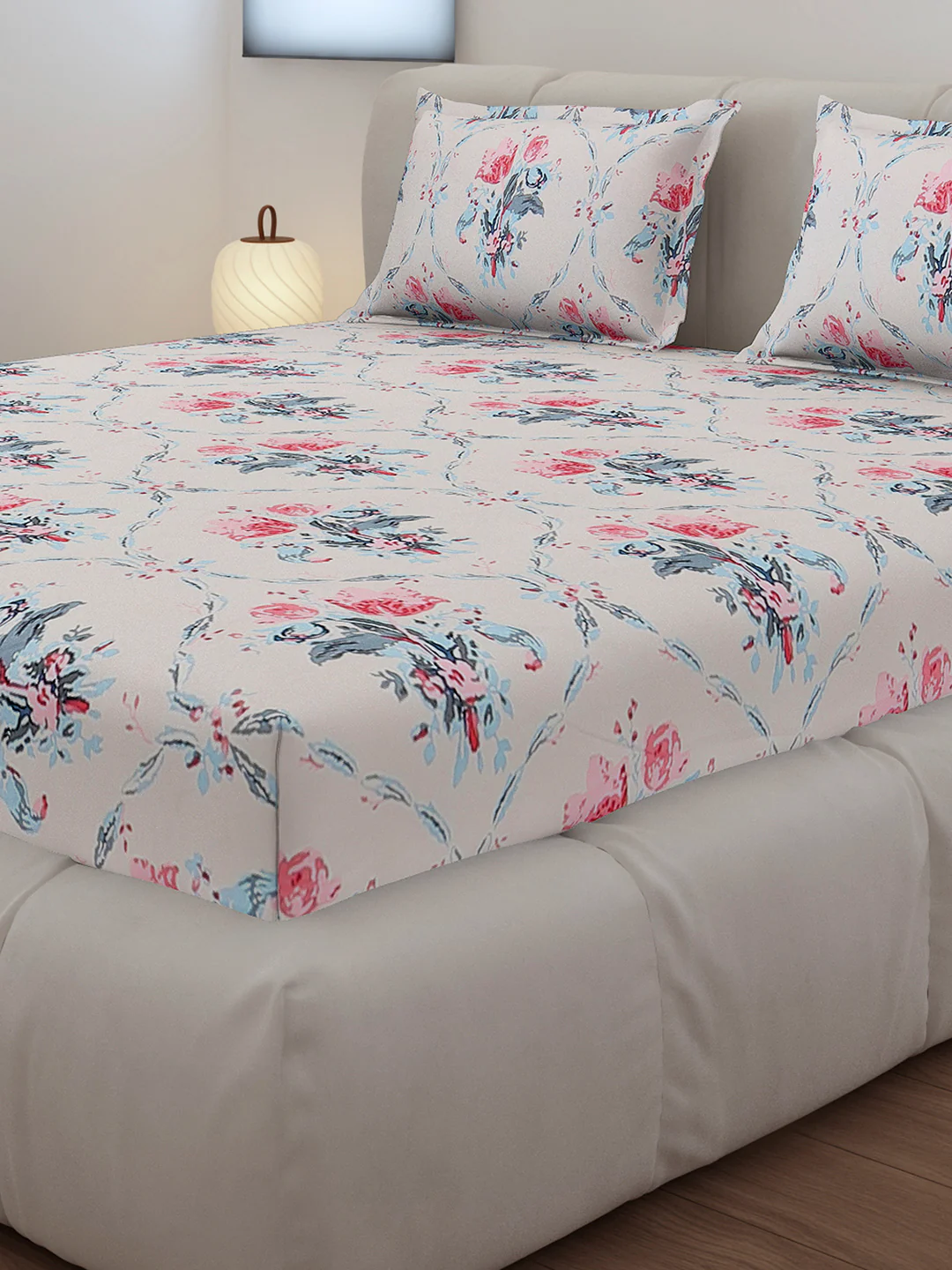 130 GSM Polyester Queen Size 1 Bedsheet with 2 Pillow Covers (Sanskriti) - Image 4