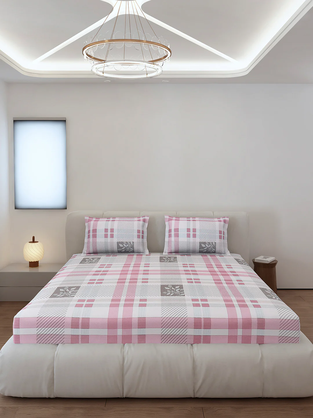 130 GSM Polyester Queen Size 1 Bedsheet with 2 Pillow Covers (Sanskriti) - Image 3
