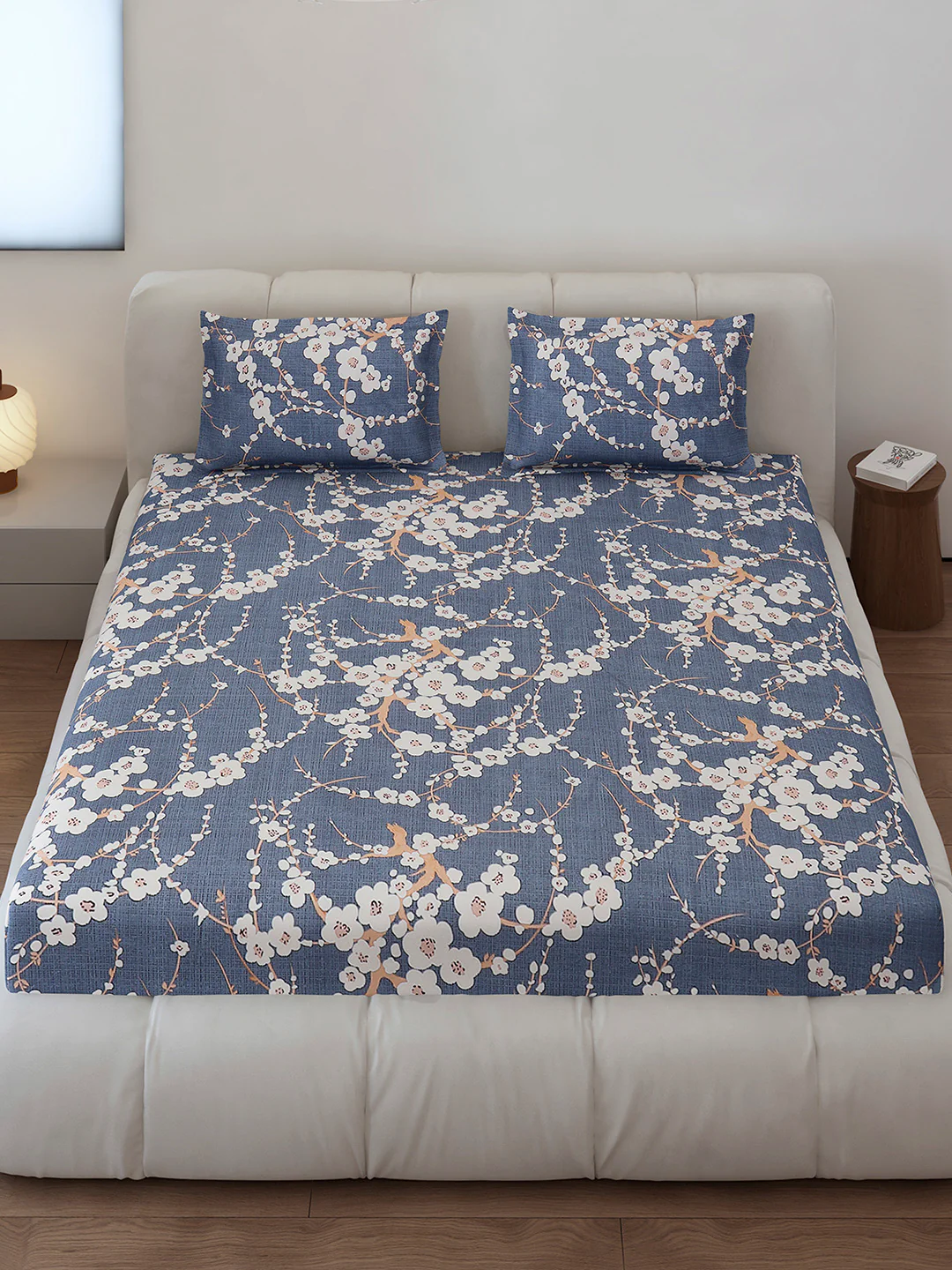 130 GSM Polyester Queen Size 1 Bedsheet with 2 Pillow Covers (Sanskriti) - Image 2