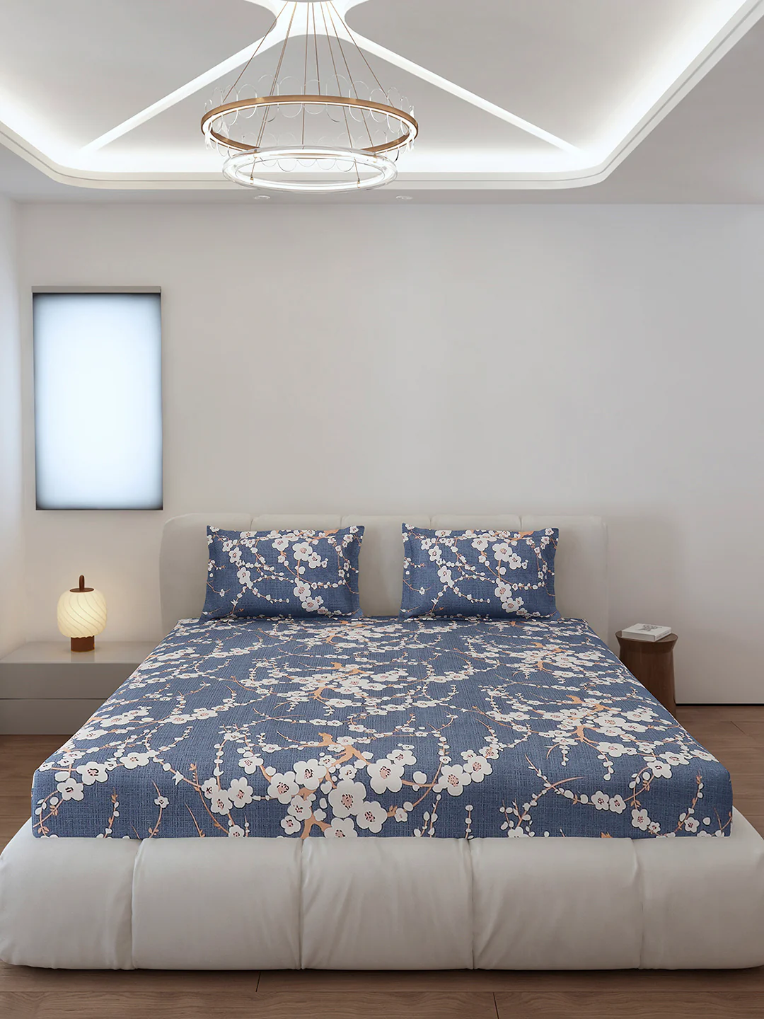 130 GSM Polyester Queen Size 1 Bedsheet with 2 Pillow Covers (Sanskriti) - Image 3