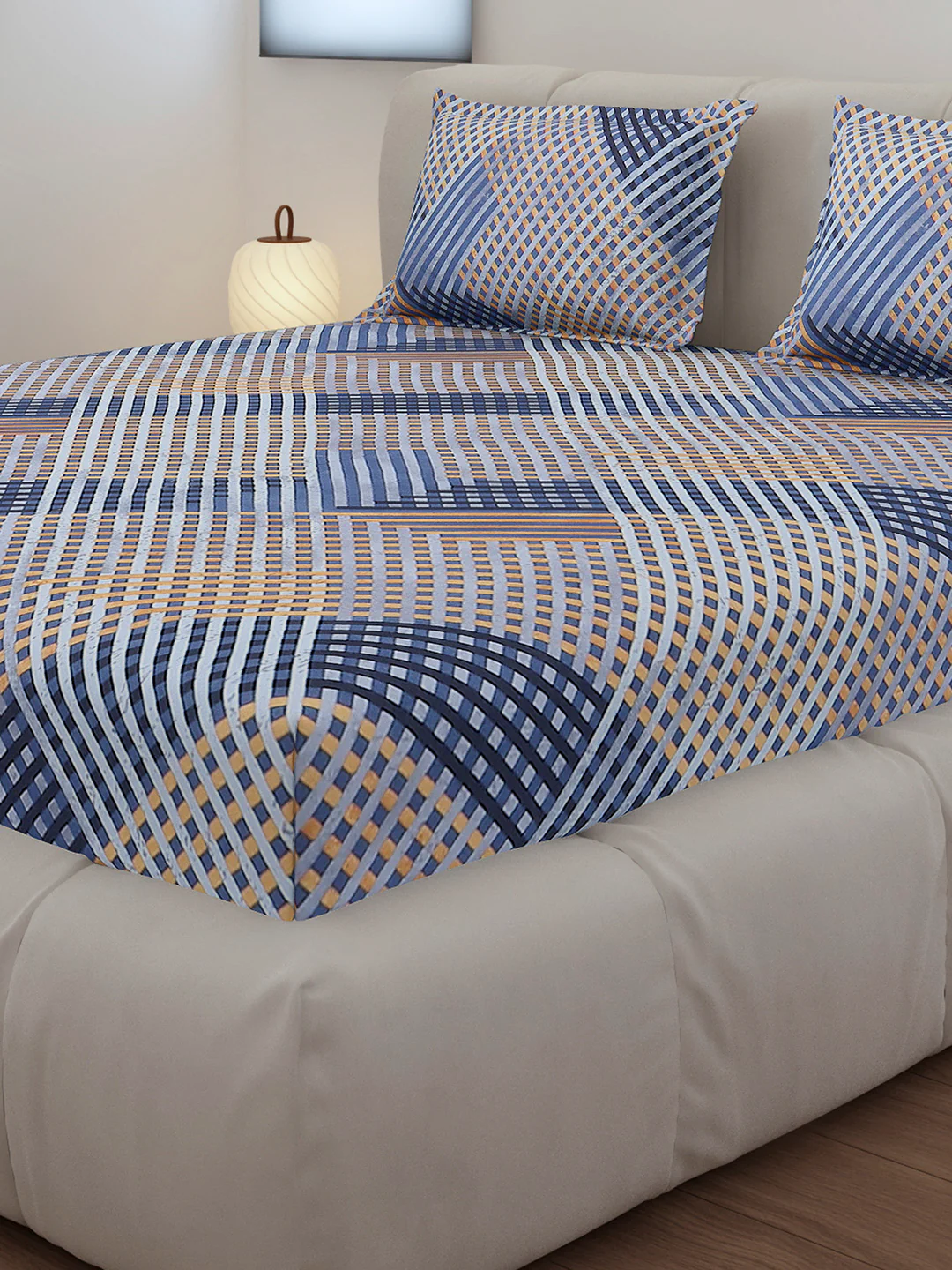 130 GSM Polyester Queen Size 1 Bedsheet with 2 Pillow Covers (Sanskriti) - Image 4