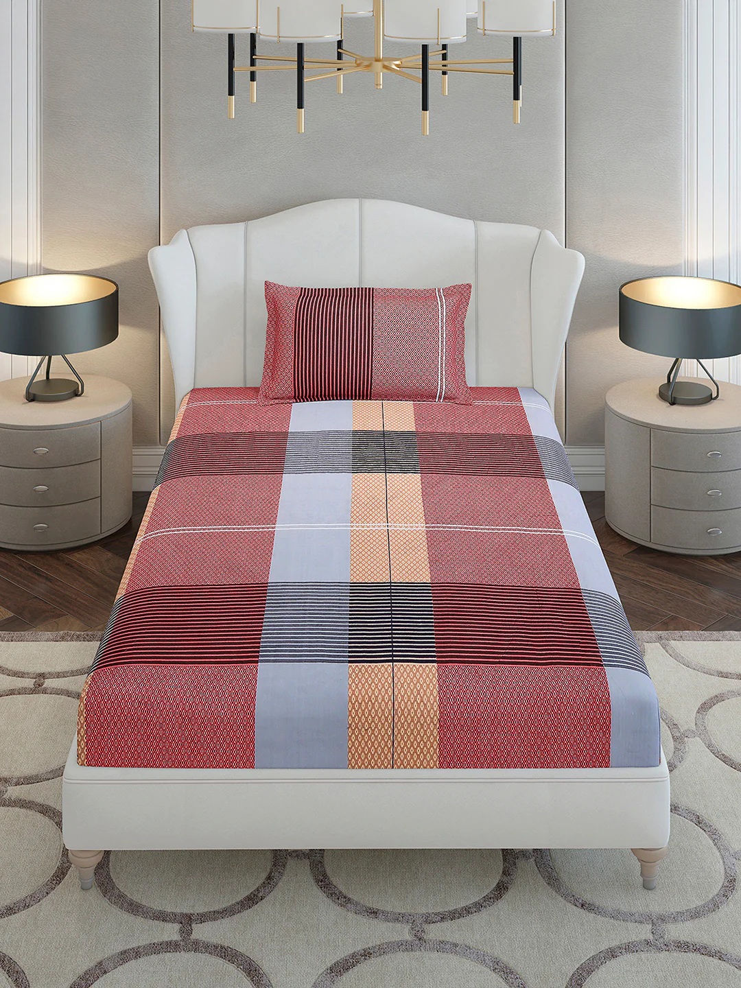 130 GSM Polyester Single Bedsheet with 1 Pillow Cover (Decoy) - Image 2