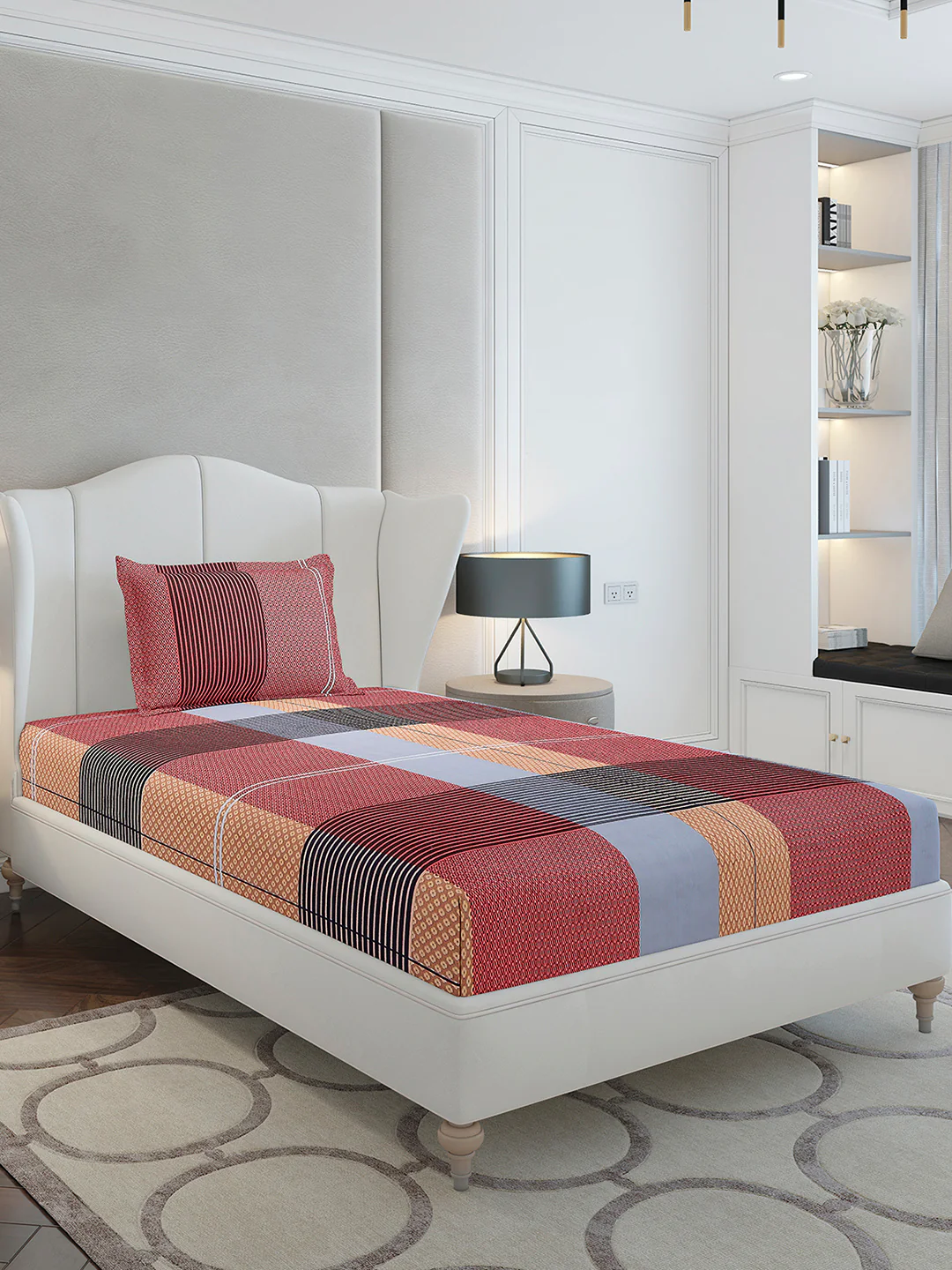 130 GSM Polyester Single Bedsheet with 1 Pillow Cover (Decoy) - Image 4