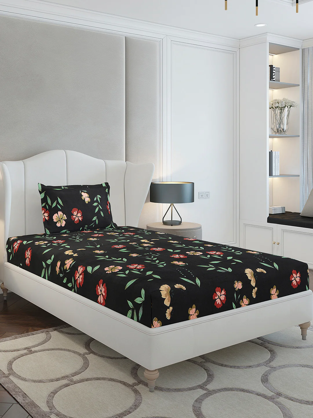 130 GSM Polyester Single Bedsheet with 1 Pillow Cover (Decoy) - Image 4