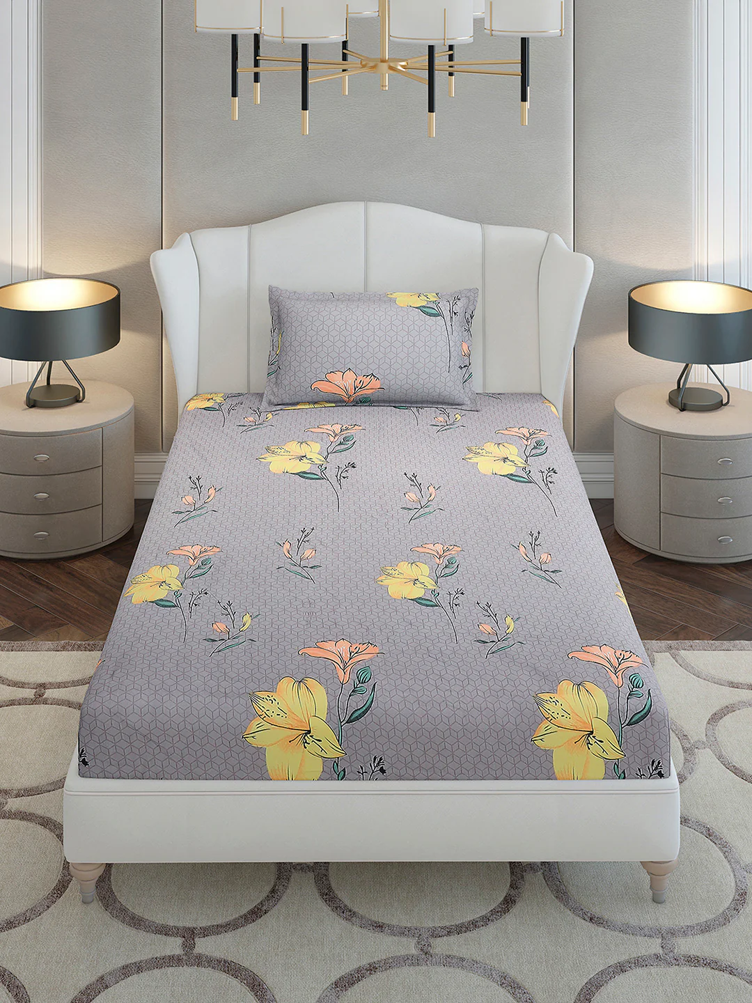 130 GSM Polyester Single Bedsheet with 1 Pillow Cover (Decoy) - Image 2