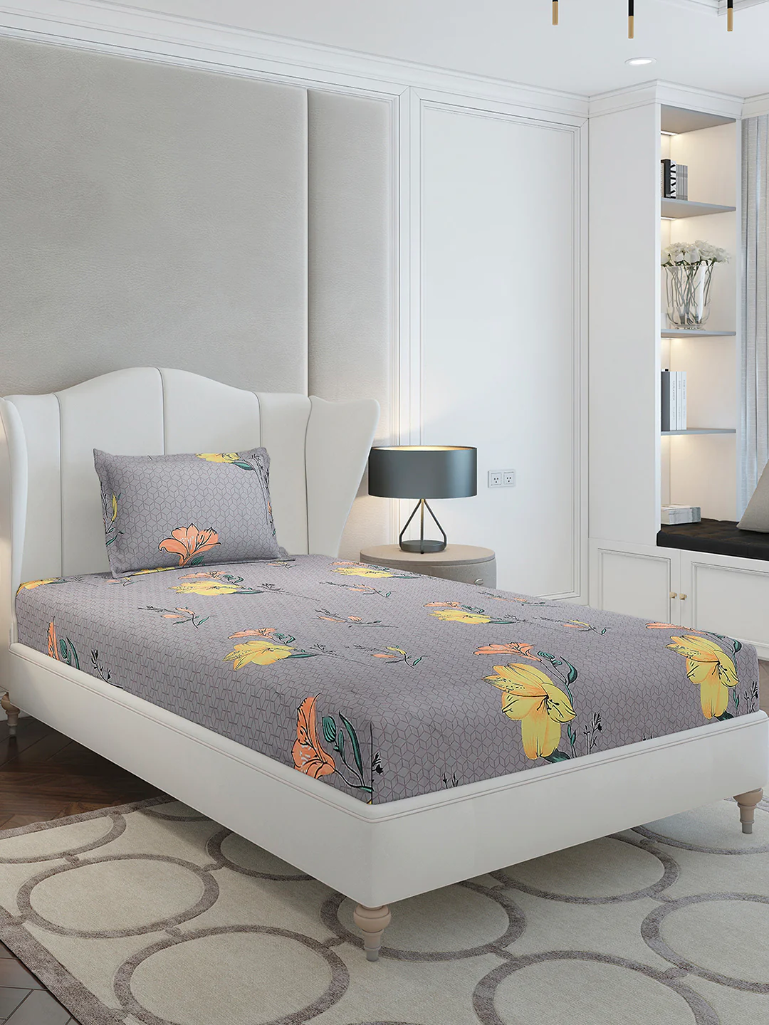 130 GSM Polyester Single Bedsheet with 1 Pillow Cover (Decoy) - Image 4
