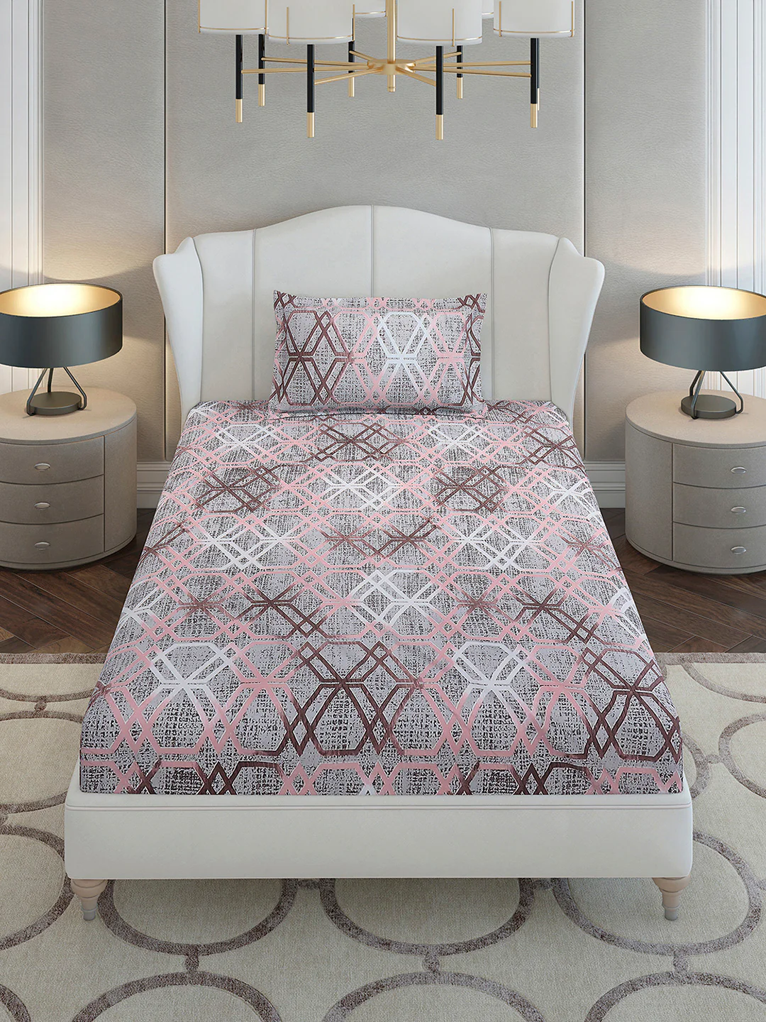 130 GSM Polyester Single Bedsheet with 1 Pillow Cover (Decoy) - Image 2