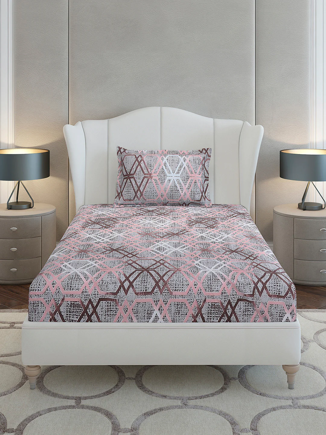 130 GSM Polyester Single Bedsheet with 1 Pillow Cover (Decoy) - Image 3