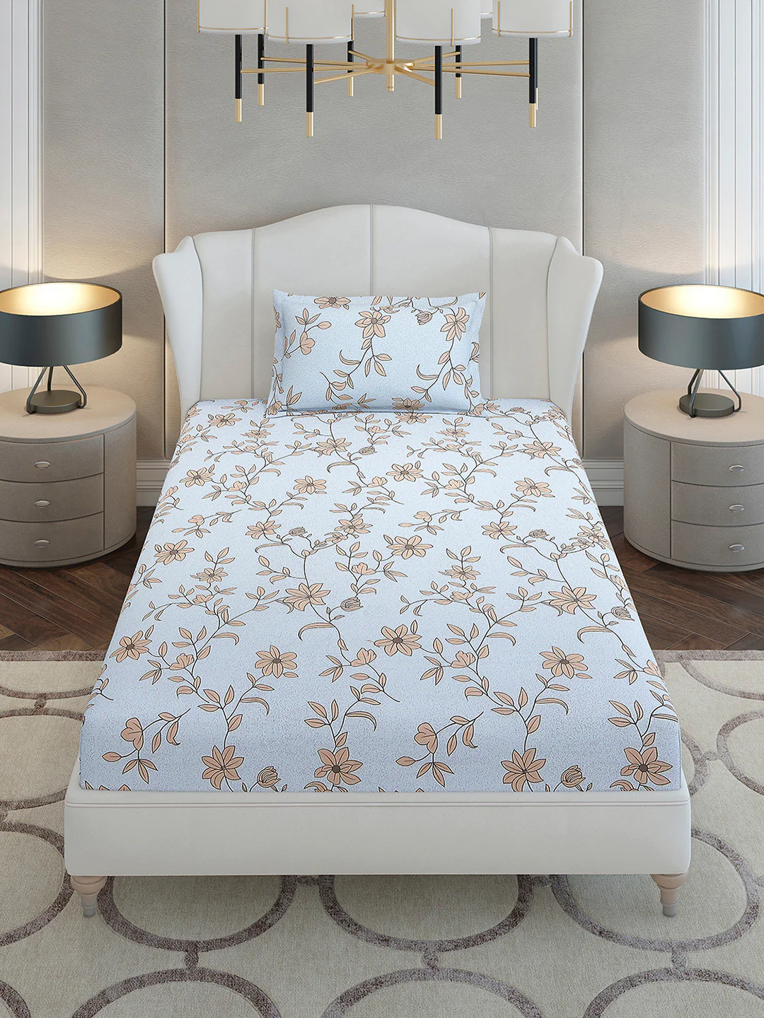 130 GSM Polyester Single Bedsheet with 1 Pillow Cover (Decoy) - Image 2