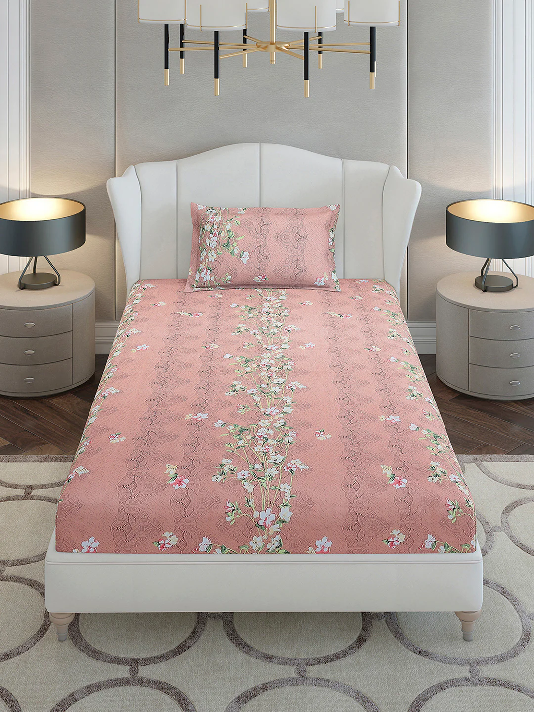 130 GSM Polyester Single Bedsheet with 1 Pillow Cover (Decoy) - Image 2